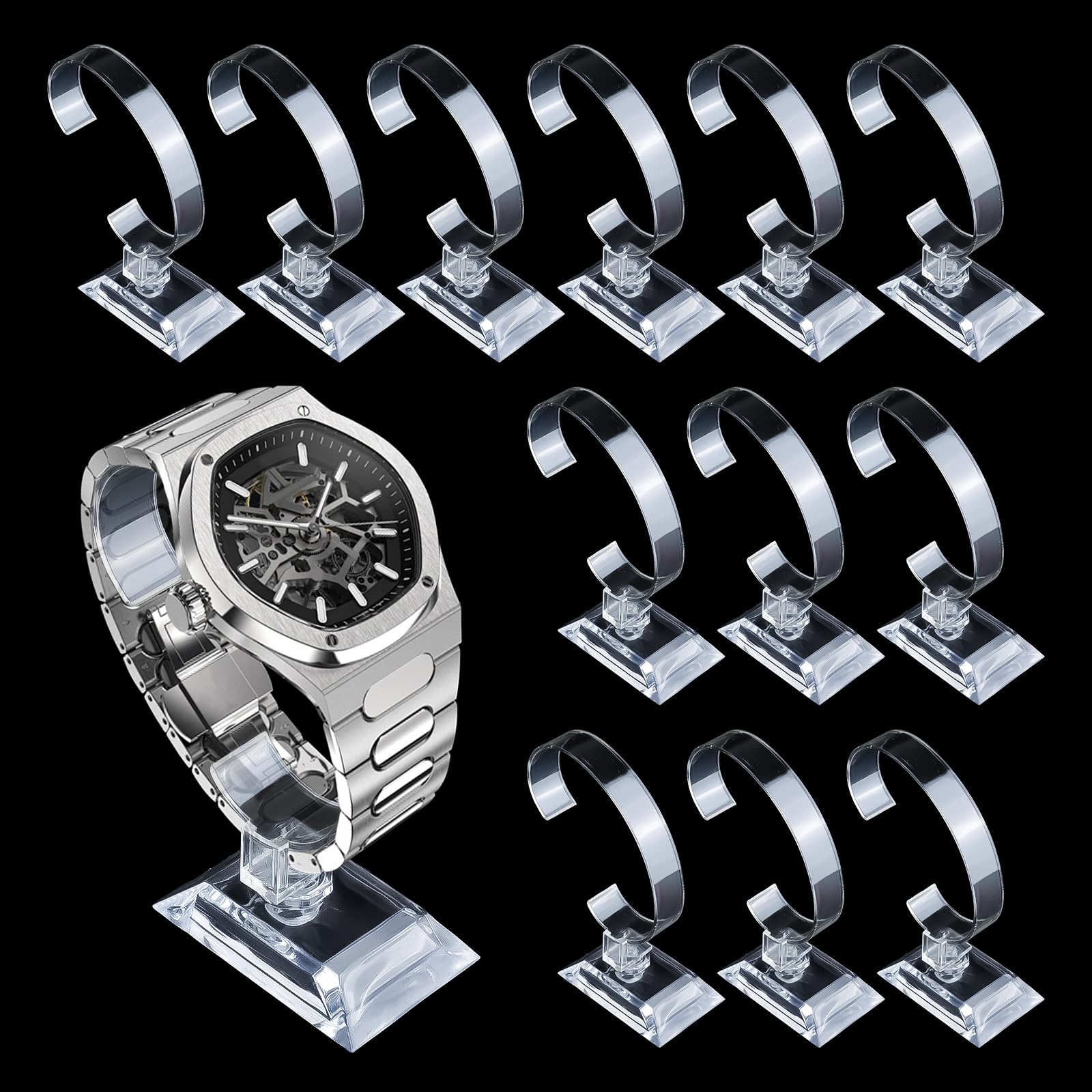 SAFE Transparante horloge standaard 9 x 7 x 6,5 cm, per 3 stuks - Filatelie & Numismatiek