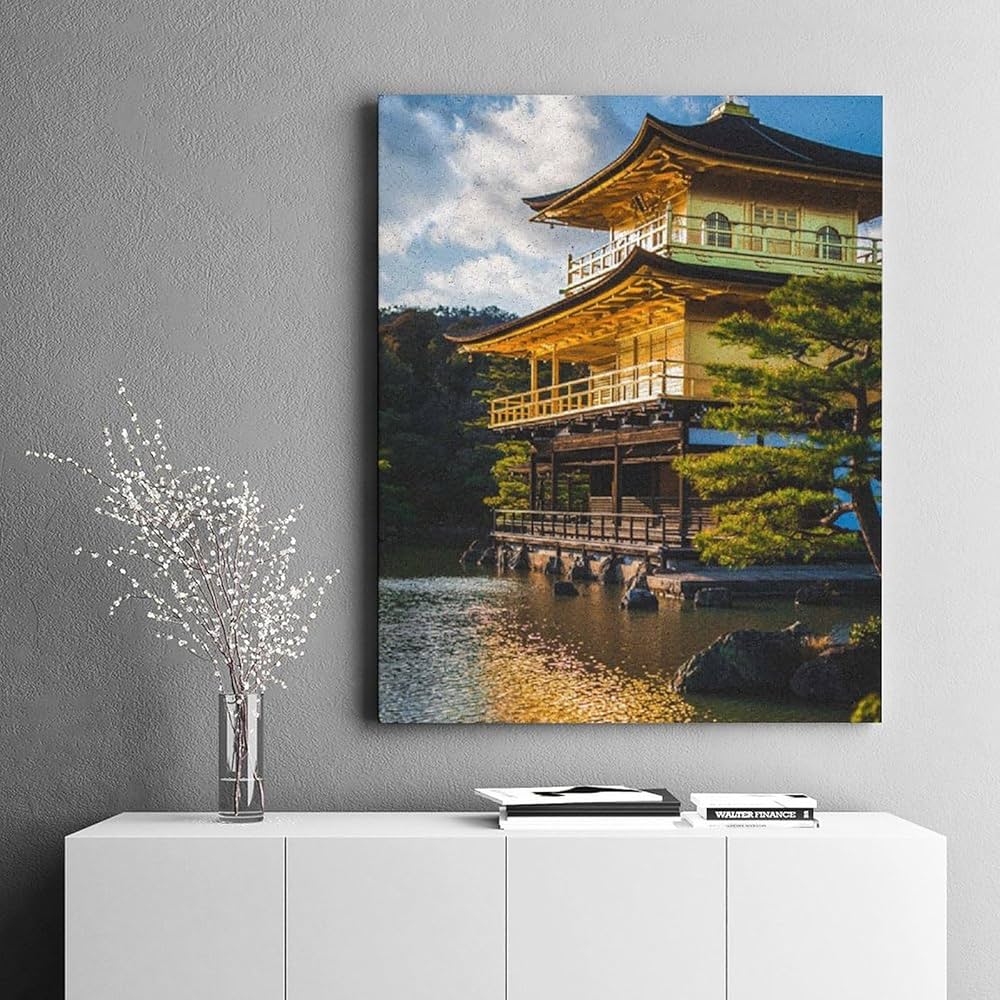 Amazon | 京都金閣寺 数字油絵 ドキュメンタリー旅行写真堂々とした