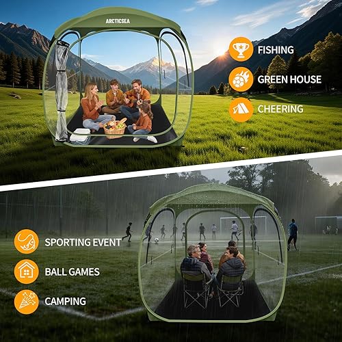 Miniatura 7 de ARCTICSEA Tienda de Campaña Deportiva de PVC Engrosado - Cápsula de Refugio para Todas las Condiciones Climáticas para 2-6 Personas, Refugio