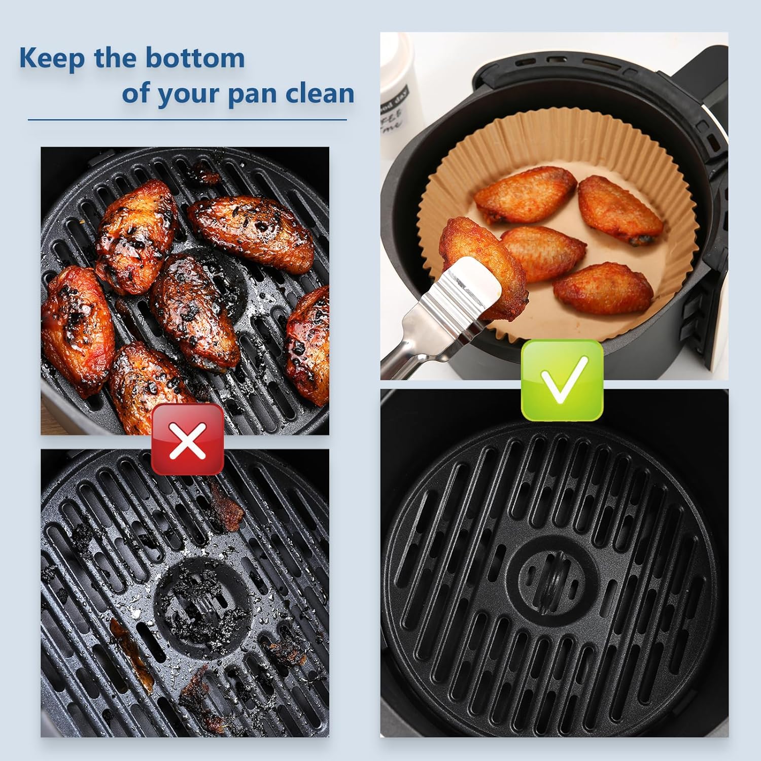 Air Fryer Liners Disposable 6.5 IN,500PCS Round Non-Stick Parchment Paper Parchment Paper for 3-5QT Air Fryer Roasting Microwave Basket