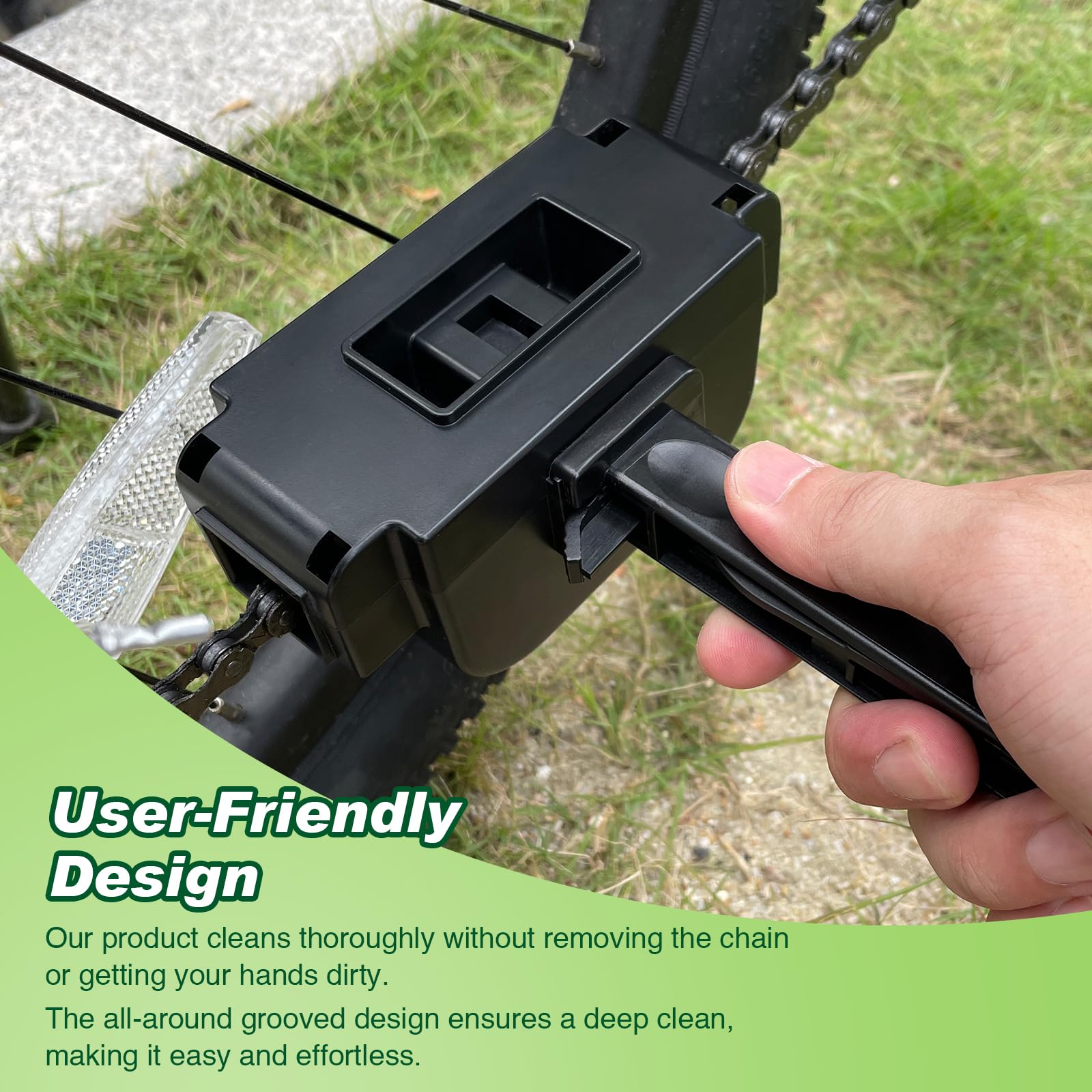 bogomay 3-in-1 Bike Chain Cleaner Kit - Bike Chain Cleaner, Bike Cleaning Kit, for Mountain Bike, Road Bike, BMX, with Brush Tool for Drivetrain, Gear, Cassette, Sprockets