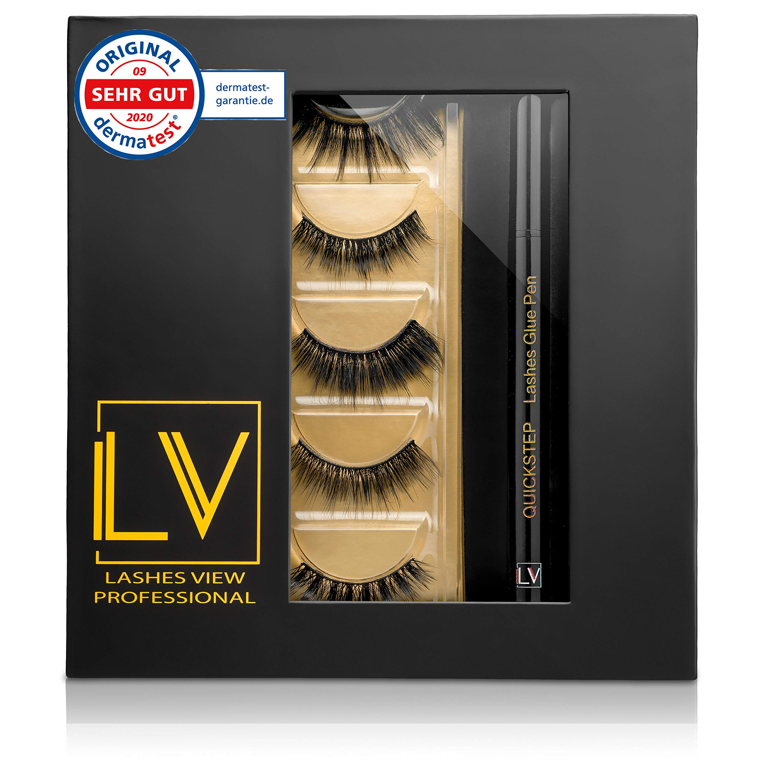 Quickstep Wimpern, Glamour-MIX-Set, Keine Magnete! Revolution im Lasheszeitalter. Bestsellerbox - SET MIT 5 PAAR LASHES INKL. 2X PEN-EYELINER.