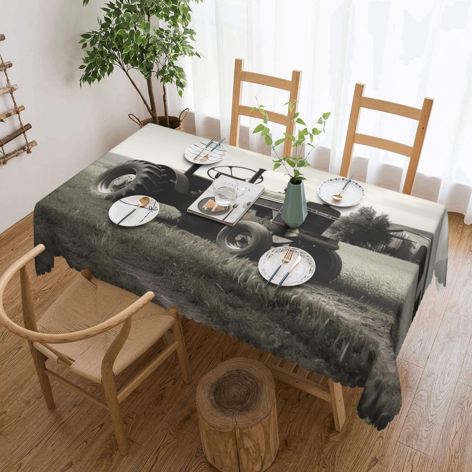 Nappe rectangulaire antitache tracteur pour protéger la table des enfants