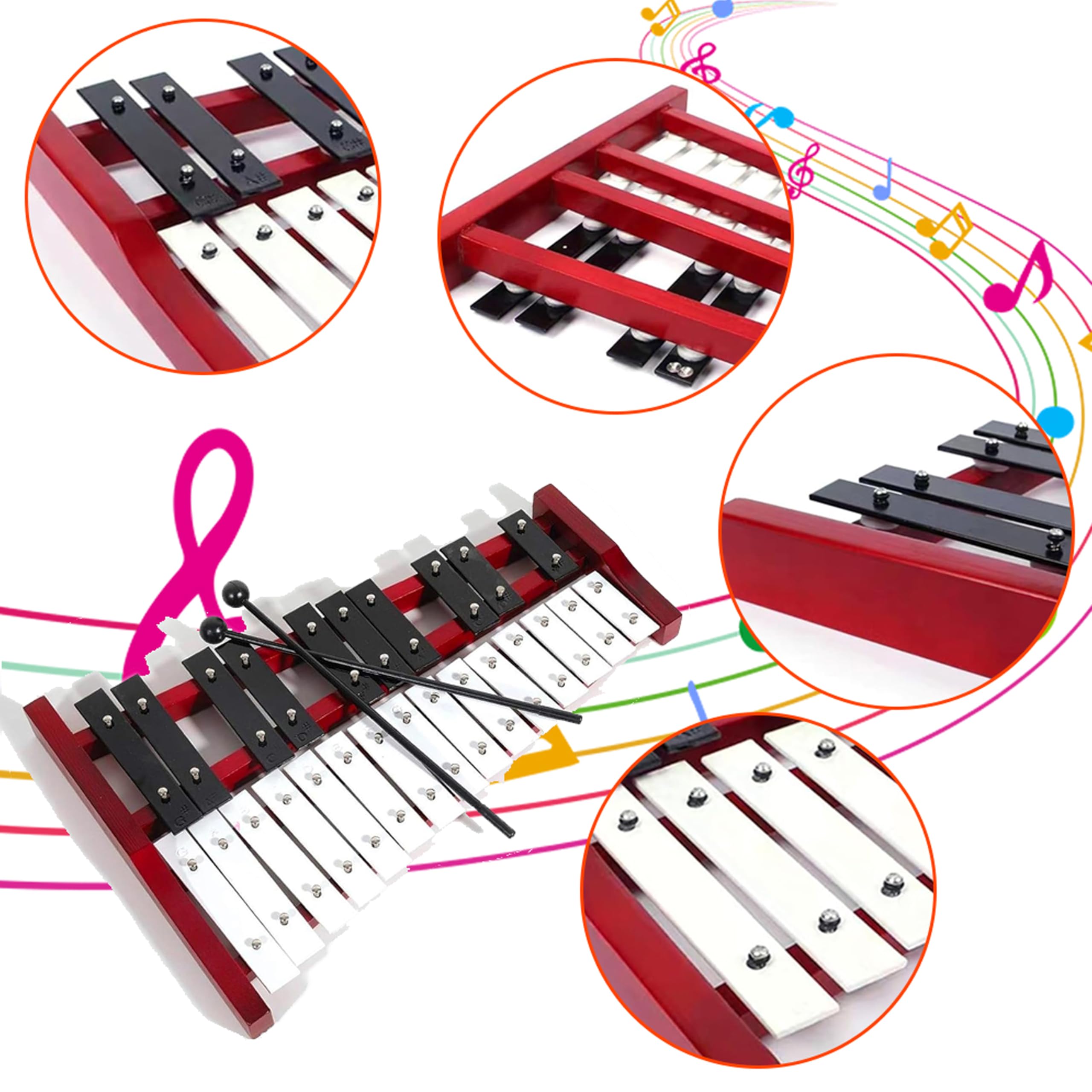 25-tone aluminum piano for students to practice drums + storage bag - Image 3