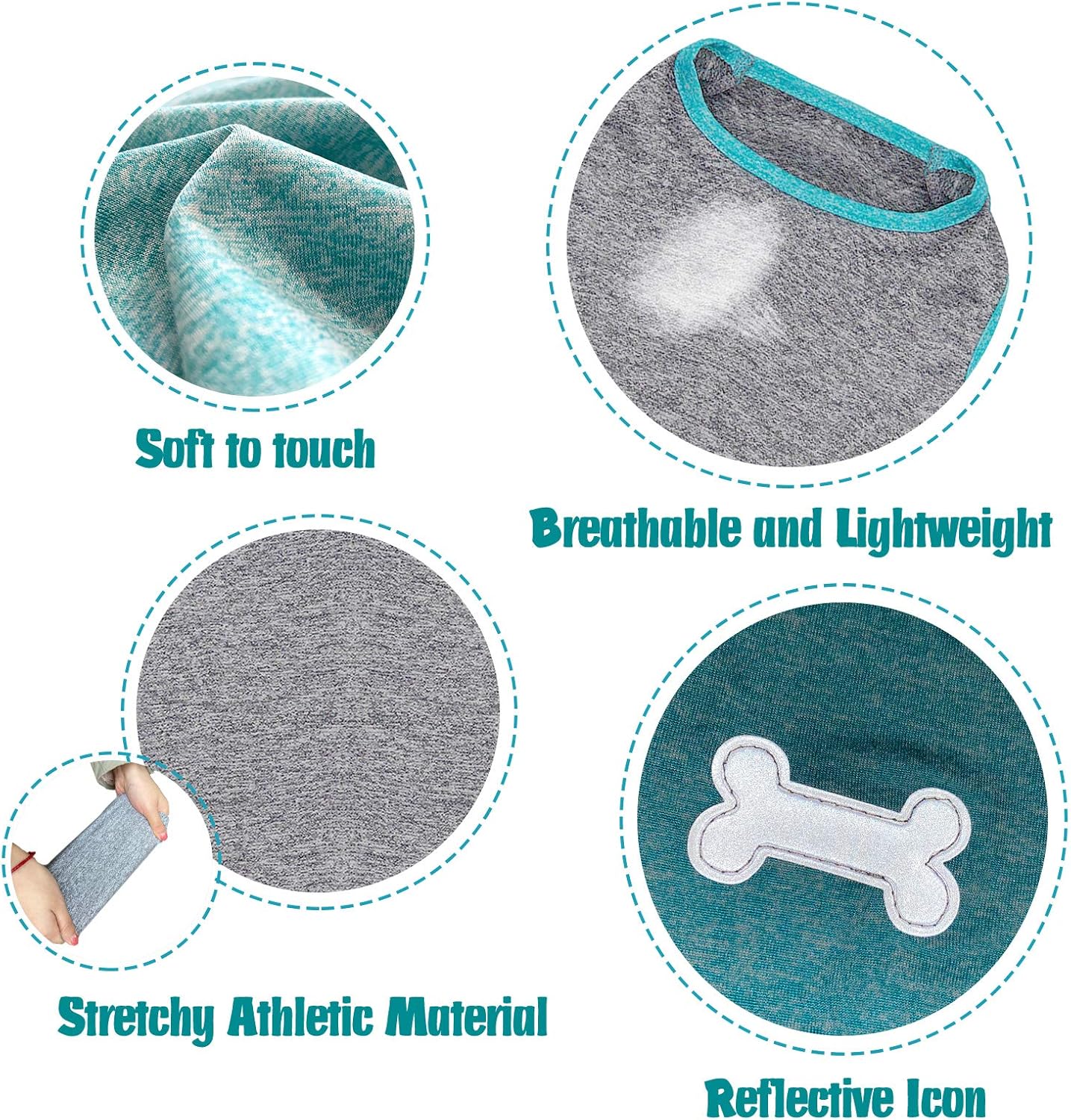 KYEESE 2 Pack Dog Shirts Quick Dry Lightweight Stretchy Dog T-Shirts with Reflective Label Tank Top Sleeveless Vest Puppy Shirts Dog Clothes : Pet Supplies