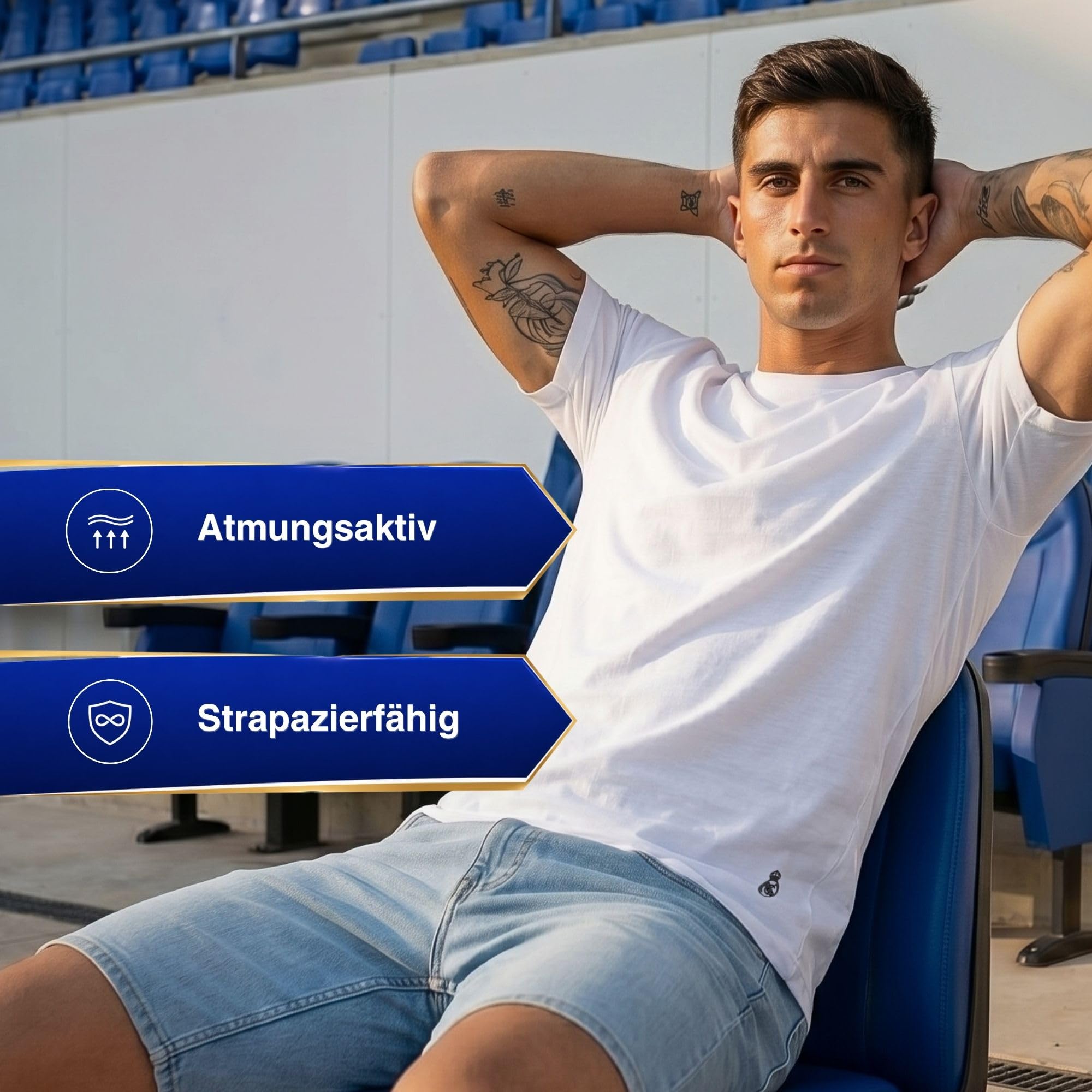 Real Madrid HerrenT-Shirts, 5er Pack | Offizielles Lizenzprodukt, Unterziehshirts 100% Baumwolle, Fangeschenk Männer mit Logo