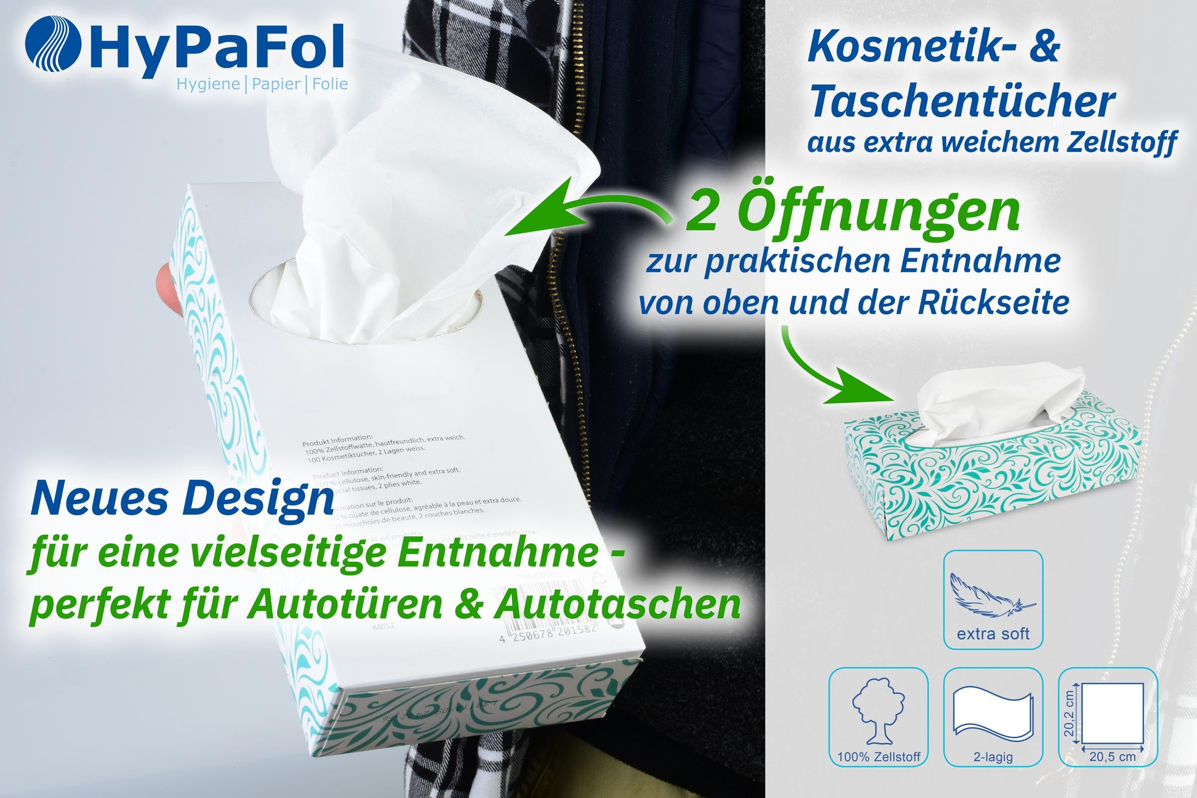 4.000 Kosmetiktücher in der Box I 40 Boxen à 100 Einmalhandtücher I Taschentuchbox Großpackung I 2-lagig, hochweiß