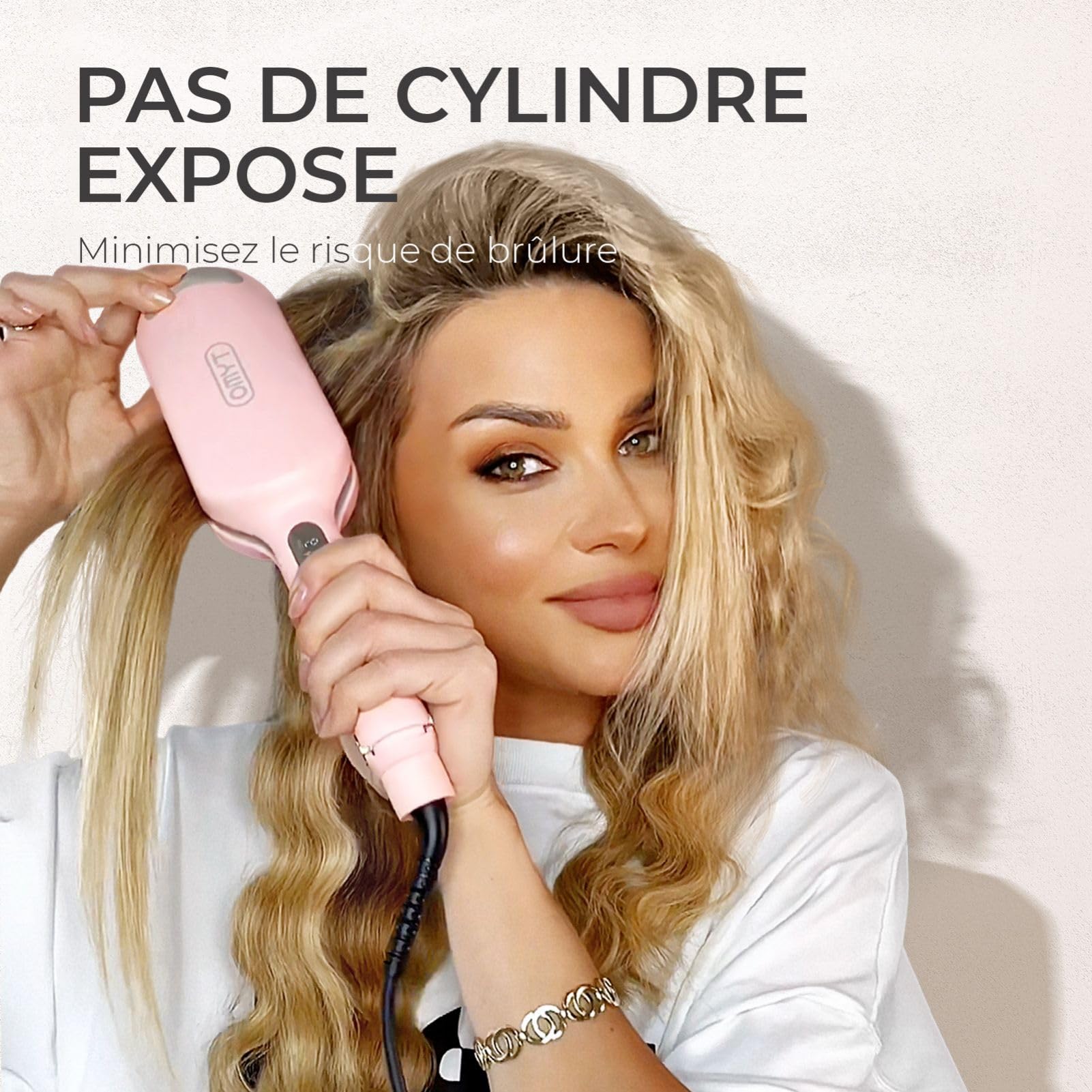 TYMO ROVY Boucleur a Cheveux, 32mm Fers à Onduler pour Grandes Boucles, Convient aux Débutants, Fer a Friser Boucler pour Cheveux Longs Courts, 4 Températures Réglables, Affichage LED, Anti-brûlure