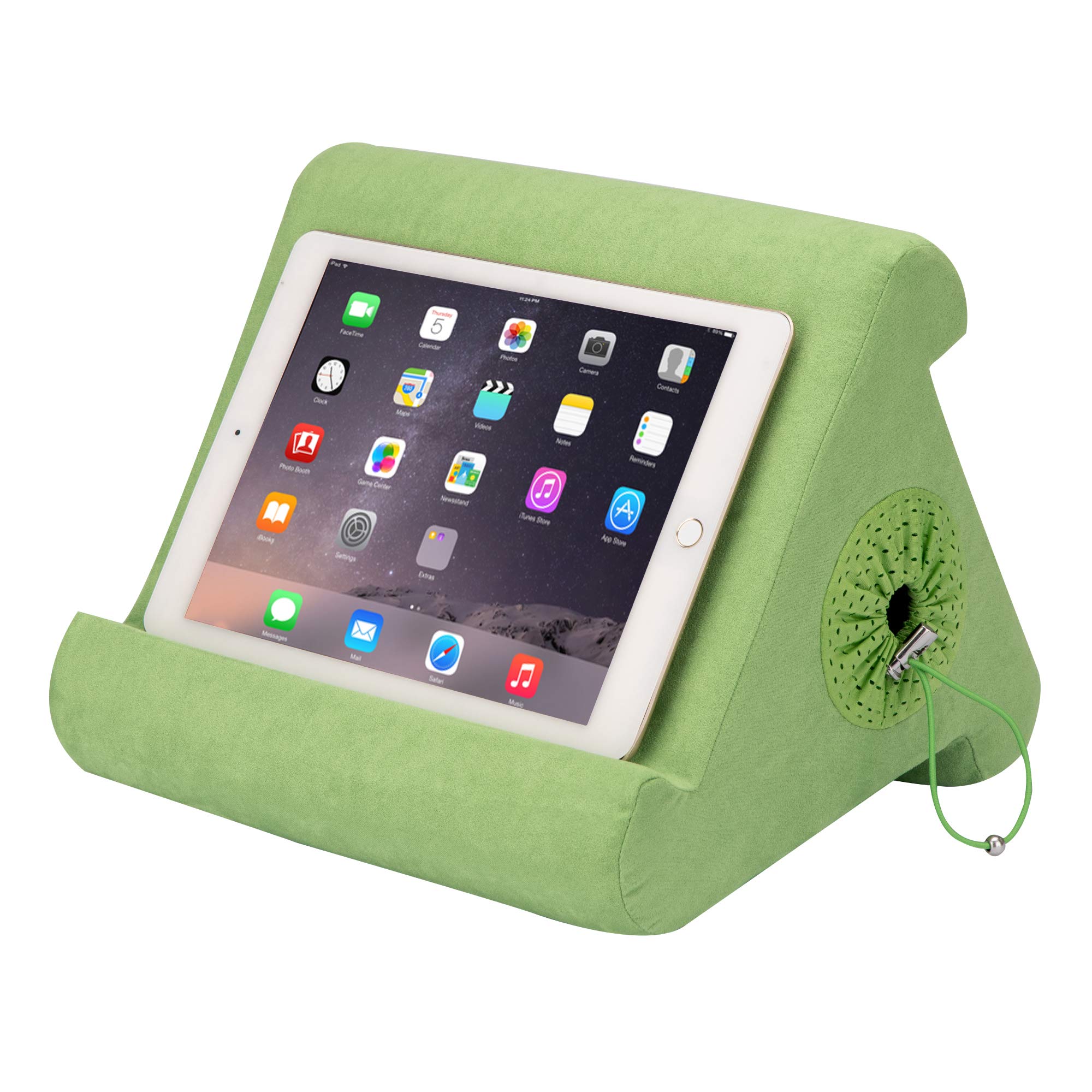 Flippy with New Storage Cubby Multi-Angle Soft Pillow Lap Stand for iPads, Tablets, eReaders, Smartphones, Books, Magazines (Kiwi Kawai)
