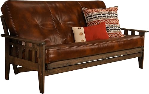 Miniatura 9 de Kodiak Furniture Tucson - Juego de futón de tamaño completo en acabado rústico de nogal, color negro gamuza Negro (Suede Black),Solo marco,Marmont