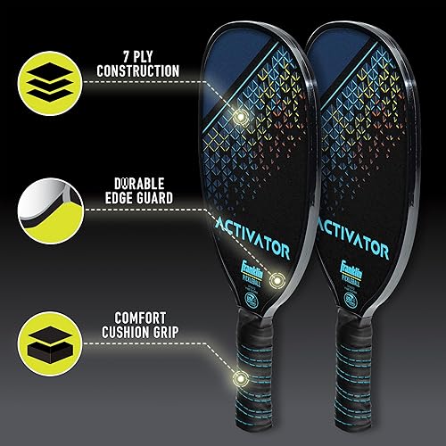 Miniatura 5 de Franklin Sports Juego de palas y pelotas de pickleball  Raquetas de madera de pickleball + bolas de pickleball  Activador  Aprobado por Pickleball
