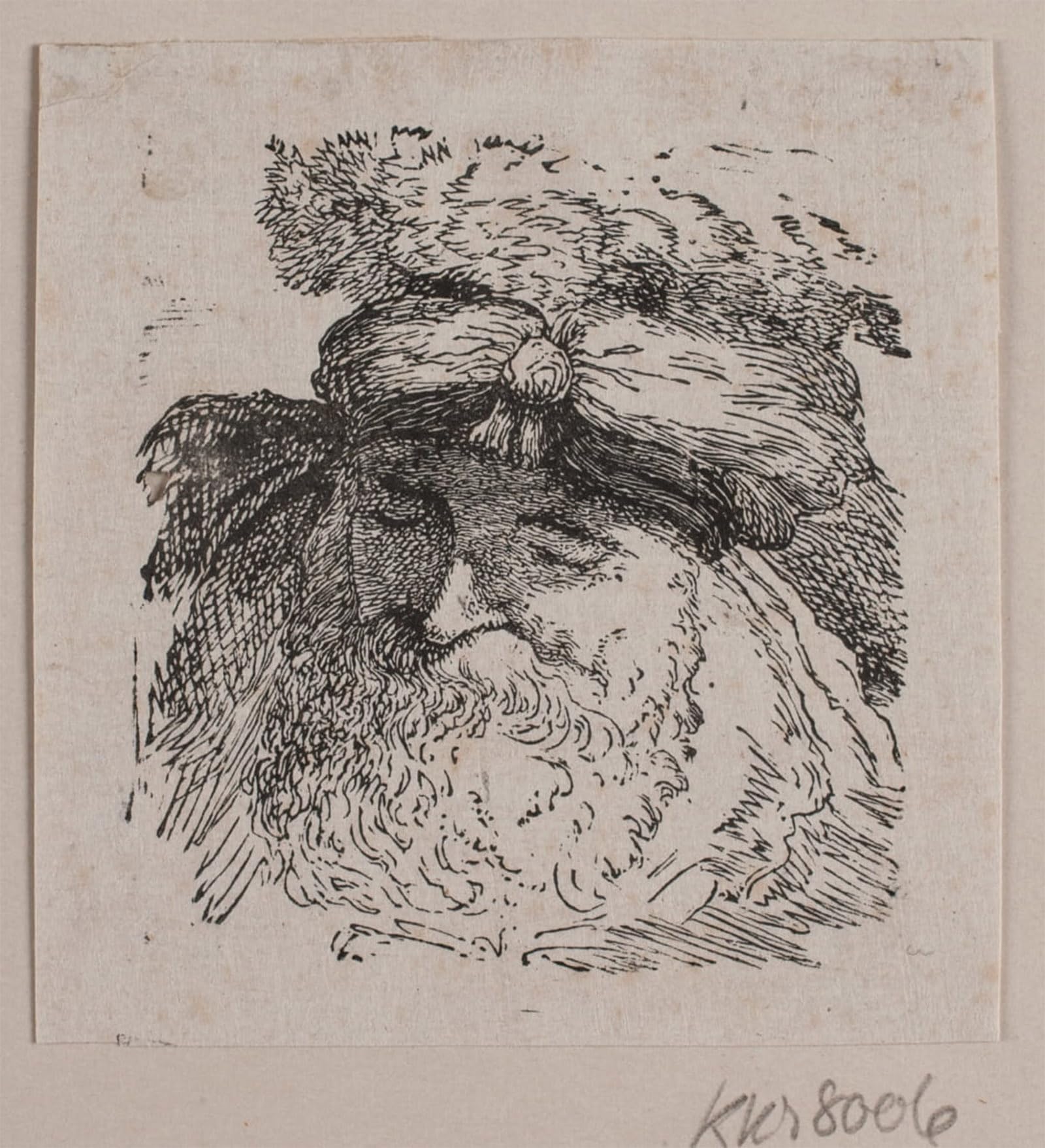 RZHRHJES Retro Picture Portrait Oil Painting Modern Wall Artwork Head of a Man with Fur Hat by Vilhelm Kyhn Canvas Poster for Office Decor 60x90cm