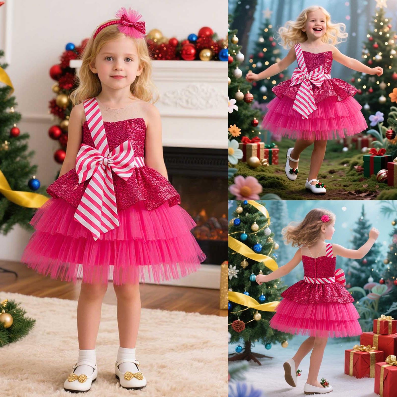 Tutu Ballet Niña Tutu Niña Falda Todas Las Estaciones Vestido Sin Mangas Navideño para Concursos Y Galas, Tutú Elegante con Detalles Festivos para Eventos Especiales