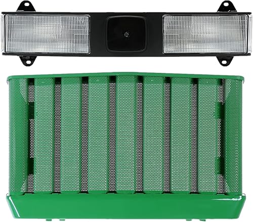 HECASA Rejilla frontal para faros delanteros y capó, compatible con John Deere 670, 770, 790, 870, 970, 990, 1070, repuesto de rejilla y luz de