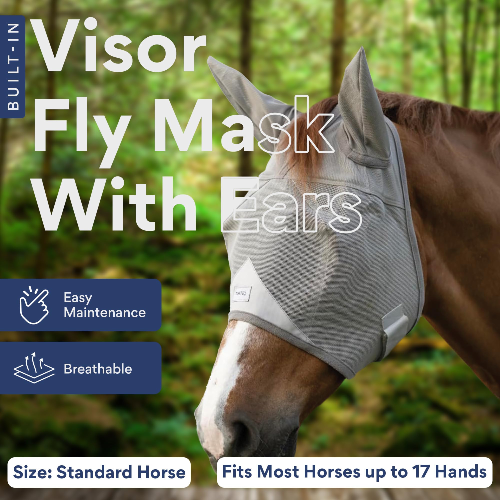 Máscara de mosca con orejas para caballos