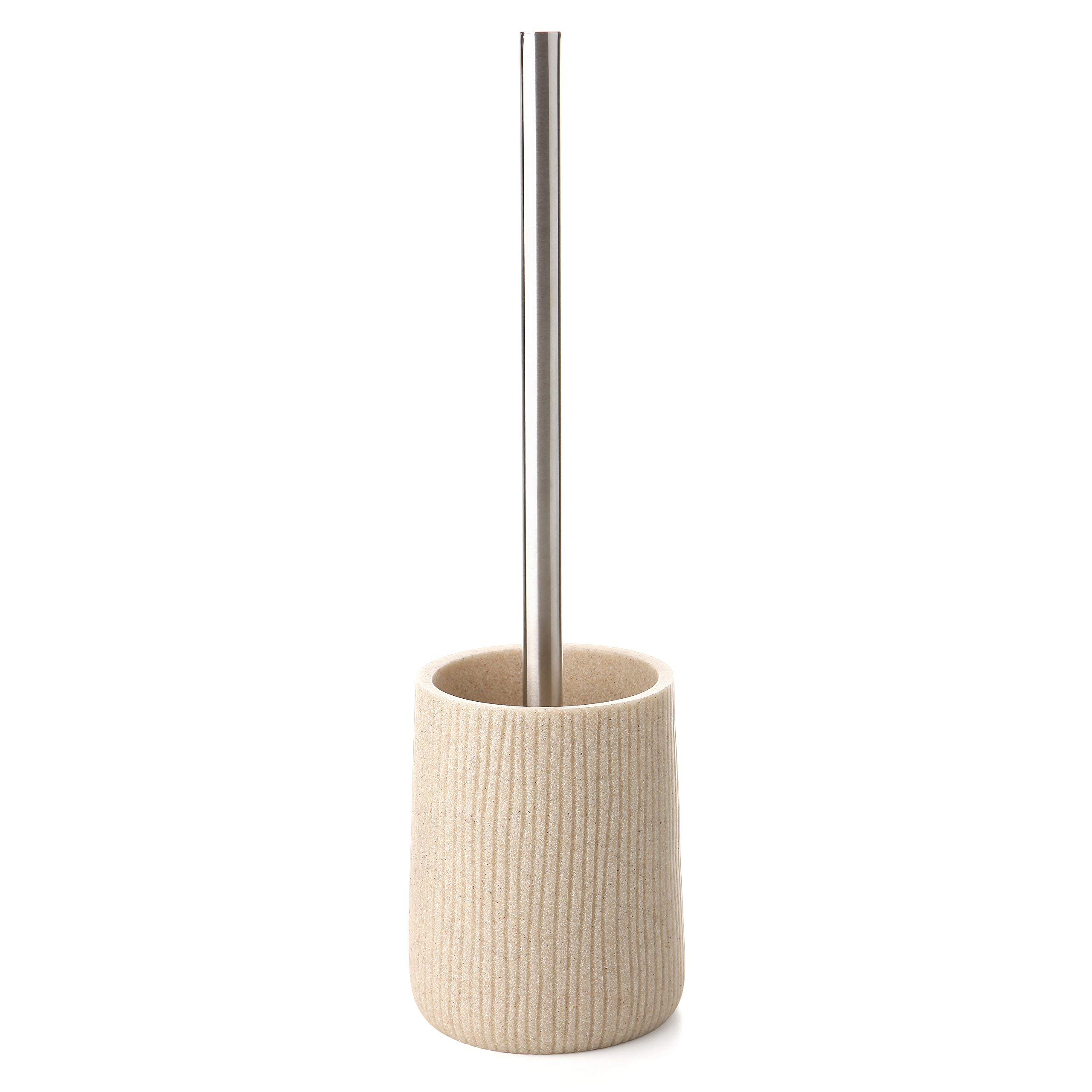 TATAY Toilet Brush Polyresin | Elegant and Decorative Design | Countertop Toilet Brushes | 10.1 x 10.1 x 35.5 cm - Saigon Collection - Beige