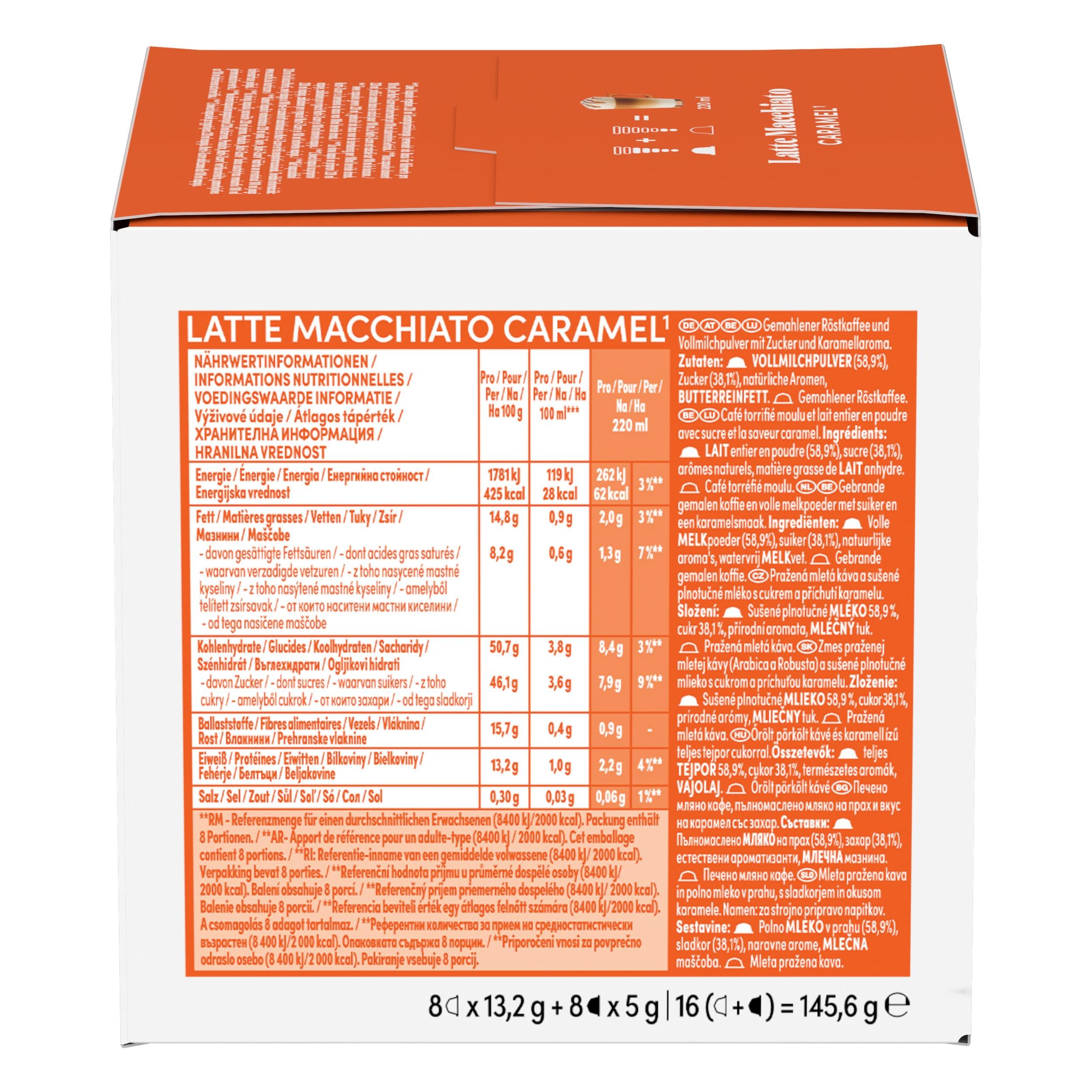 NESCAFÉ DOLCE GUSTO Caramel Latte Macchiato Kaffeekapseln (6 x 16 Kapseln)
