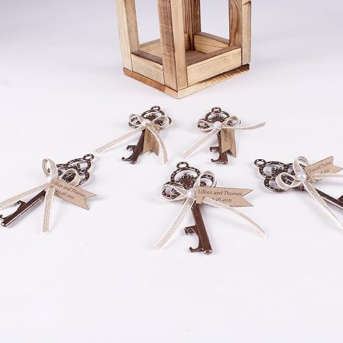 Vista 6 de HTF Pack of 10 Personalized Bronze Key Bottle Opener Wedding Favors Bottle Opener, Wedding Party Favor, Bridal Shower Favor, Bridesmaid Gifts