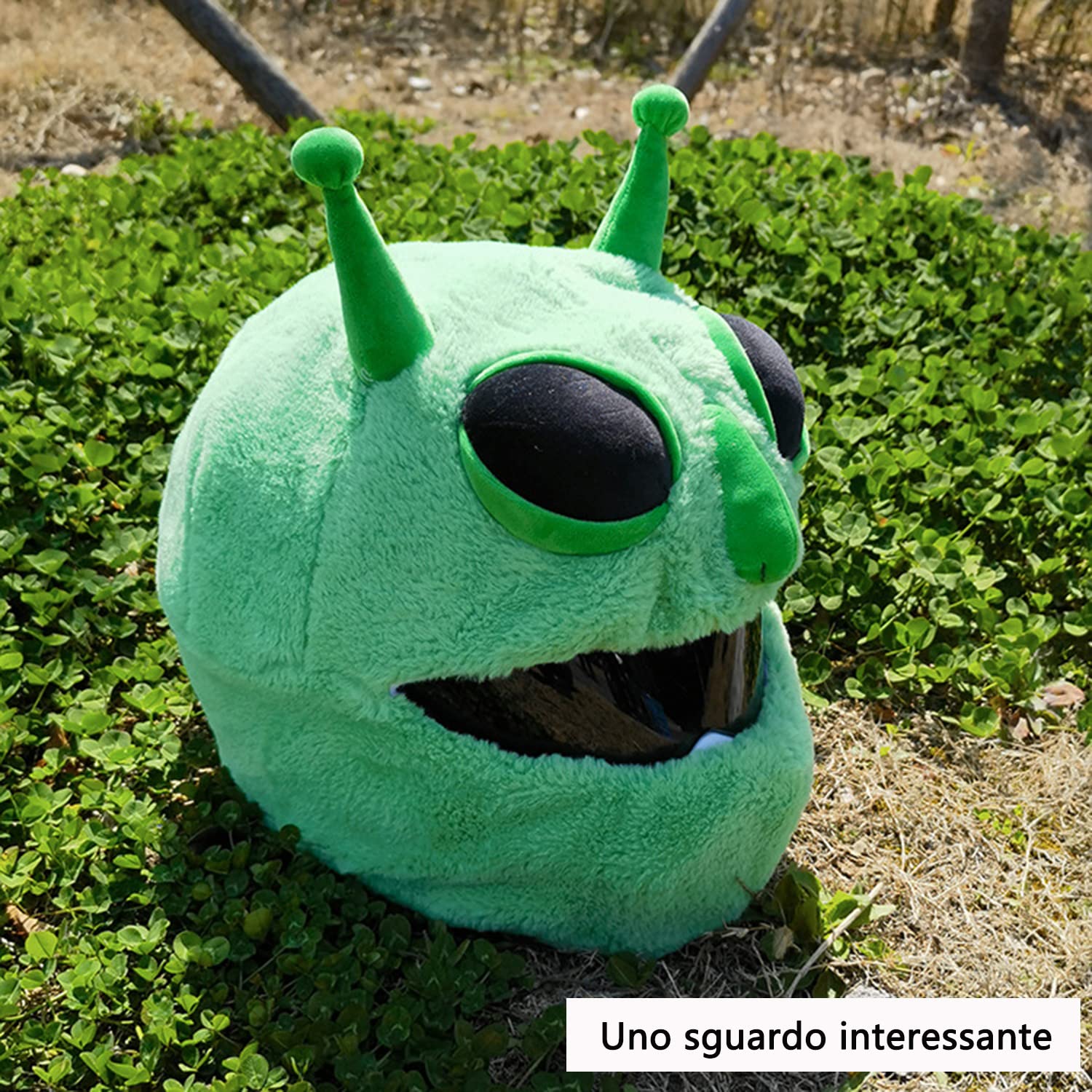 Copricasco Moto Peluche, Copricaschi Divertenti, Copri Casco, Accessori per Caschi Da Moto, Attrezzatura per L'equitazione All'aperto per Uomini e Donne-verde