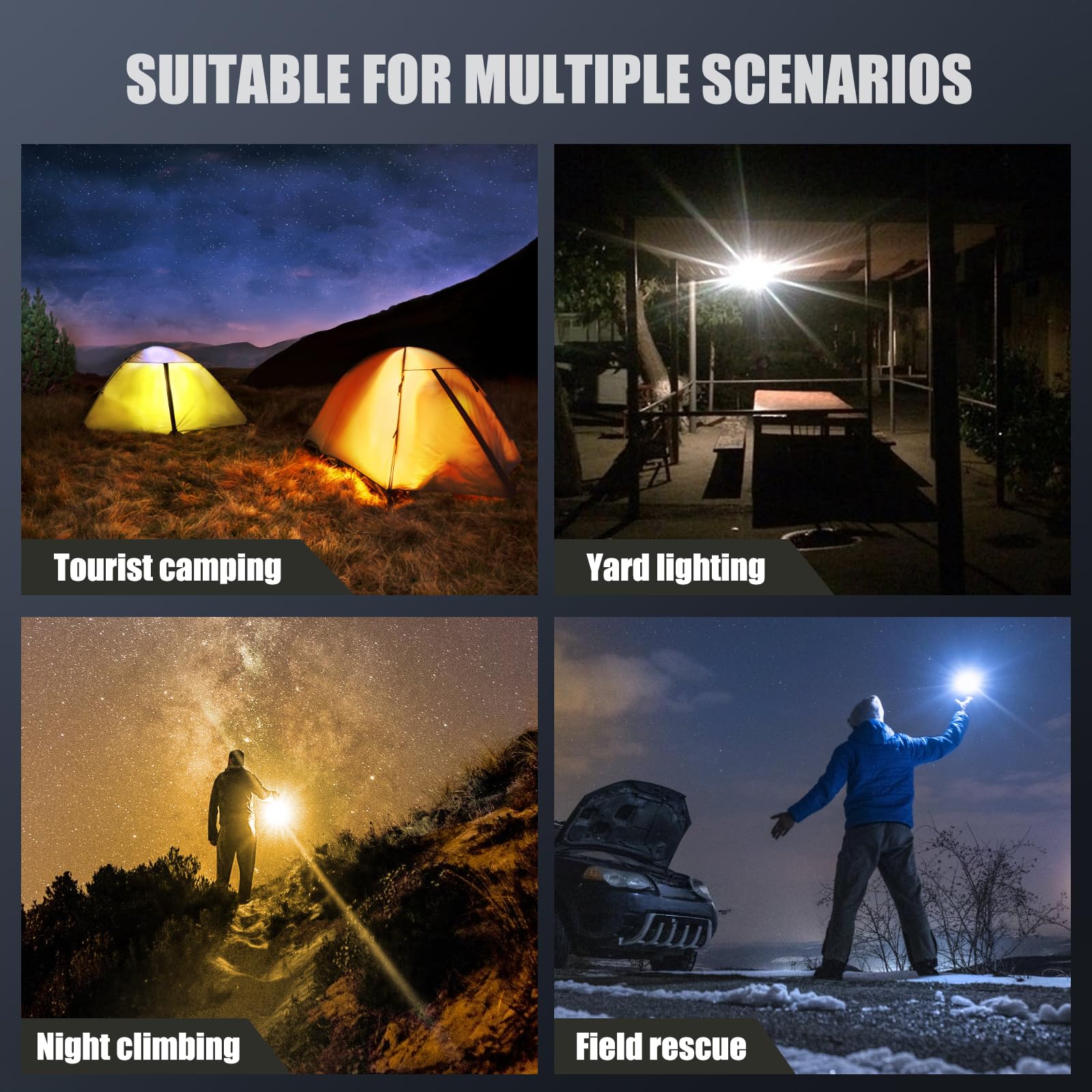 LED Campinglampe 30W Mit Magnetfuß, Wiederaufladbare 5400mAh Akku Lampe Mit 138 LEDs, 4 Lichtmodi, 2500K–9000K, 180° Verstellbar, Wasserdichtes Outdoor Licht Für Camping, Zelt, Notfall, Stromausfall