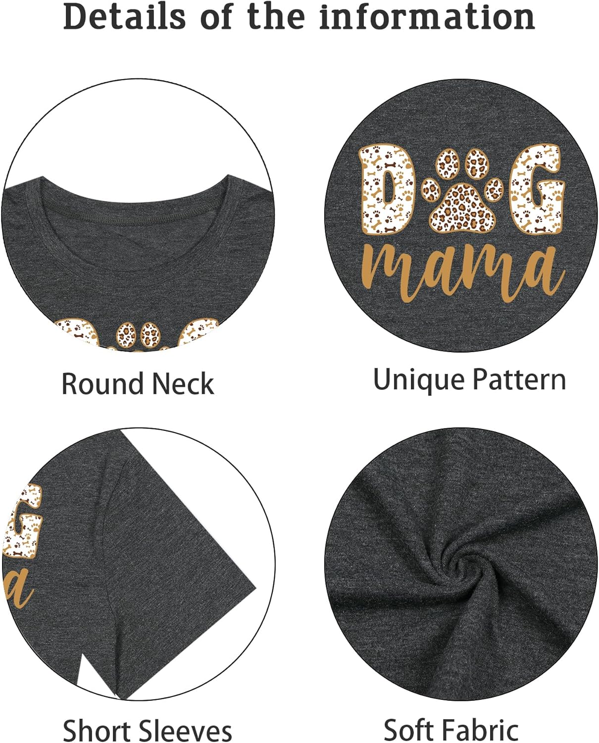 Dog Mom Shirt Women Funny Dog Paw Graphic Letter Print Tee Shirts Pets Lover Short Sleeve Tops - Image 4