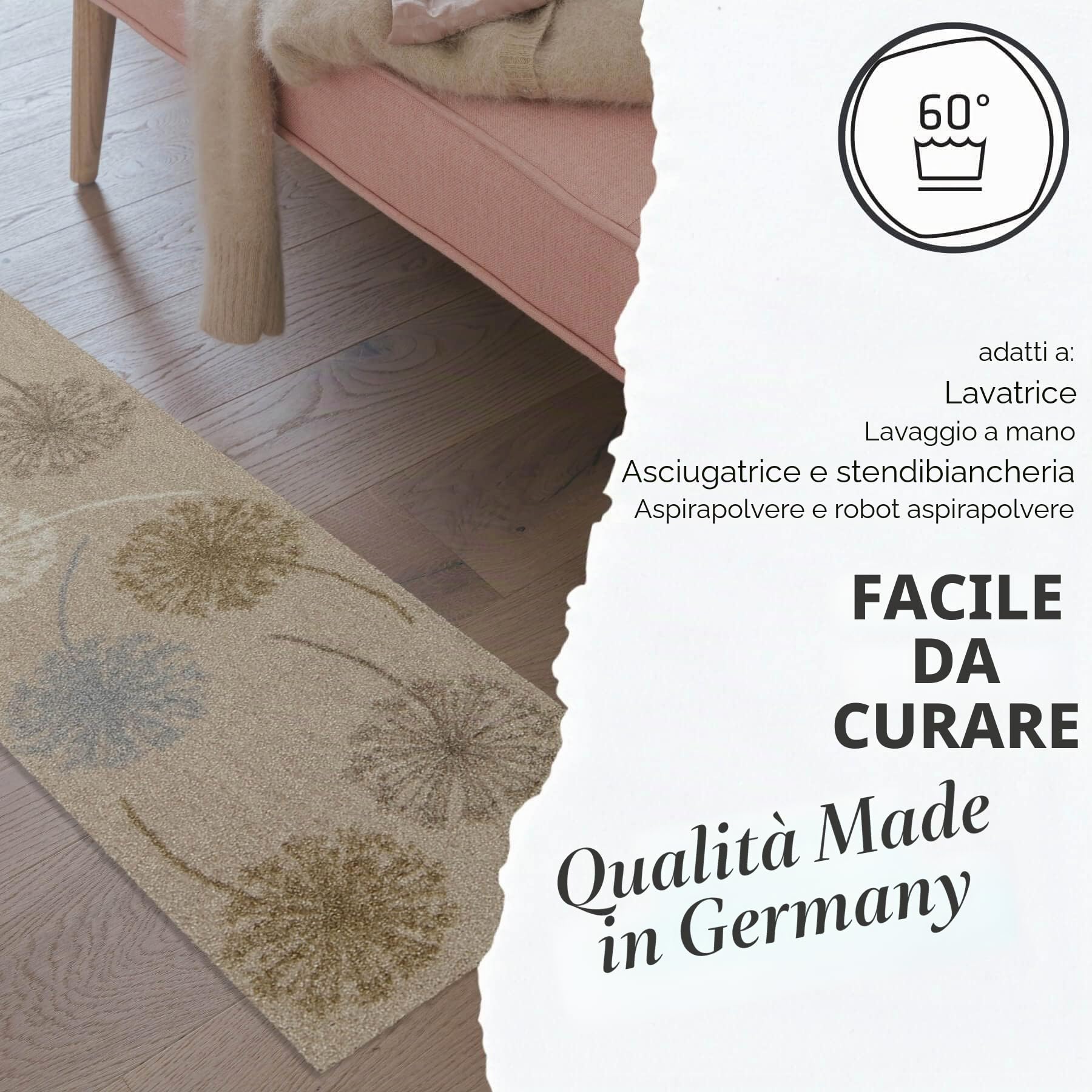 Salonloewe Zerbino lavabile, per parcheggio scarpe, antracite, 30 x 100 cm, tappetino da ingresso sottile, tinta unita