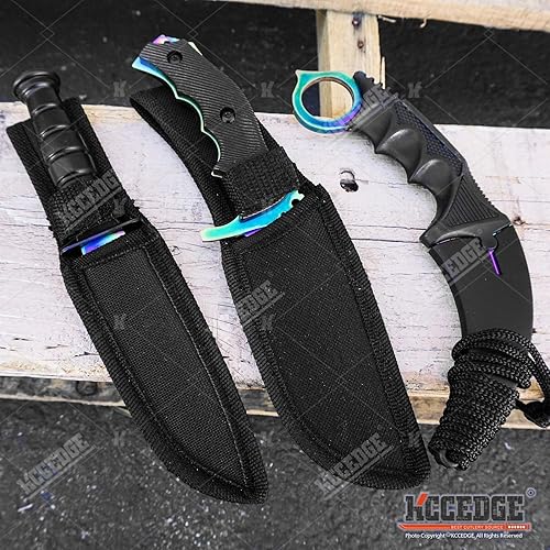 Miniatura 6 de Cuchillo táctico de supervivencia, cuchillo de caza, cuchillo de hoja fija, combo de navaja de afeitar de borde afilado, accesorios de campamento,