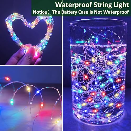 Miniatura 3 de TURNMEON Paquete de 2 tiras de luces LED de 50 pies a 150 luces LED de cobre con temporizador, decoraciones de boda al aire libre, interior, hogar,