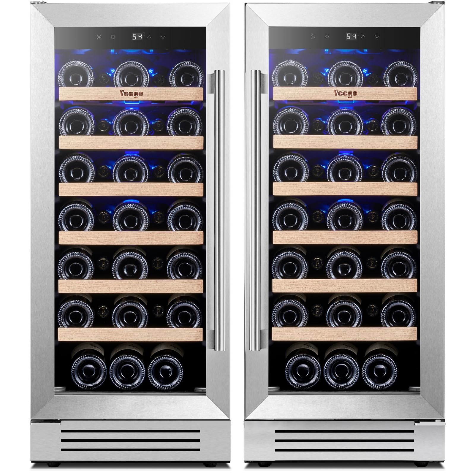 Yeego 30 inch Wine Fridge Bundle, 66 Bottles Mini Wine Cooler with Glass Door,40-65°F Under Counter Refrigerator Built-in for Home Office Bedroom Bar | Fridge.com