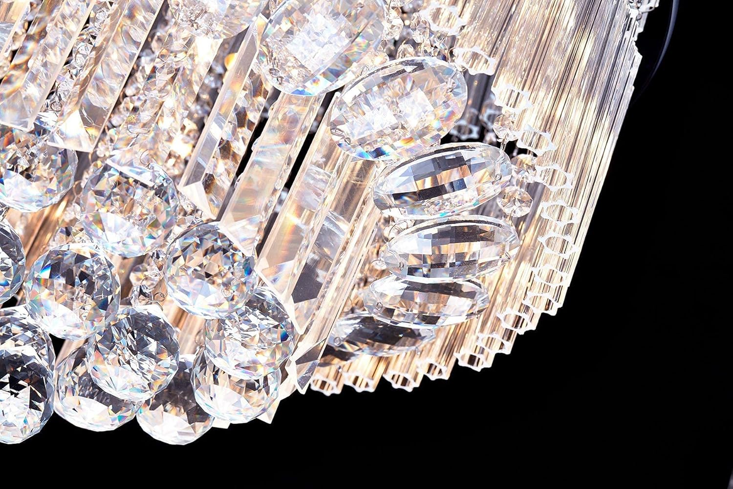 Super Sale 🛒 Saint Mossi Chandelier Modern K9 Crystal Raindrop Chandelier Lighting Flush Mount LED Ceiling Light Fixture Pendant Lamp for Dining Room Bathroom Bedroom Livingroom 9 G9 Bulbs Required H12 X D18 Buy 1 get 1 🔥 Saint Mossi Chandelier Modern K9 Crystal Raindrop Chandelier Lighting Flush Mount LED Ceiling Light Fixture Pendant Lamp for Dining Room Bathroom Bedroom Livingroom 9 G9 Bulbs Required H12 X D18
