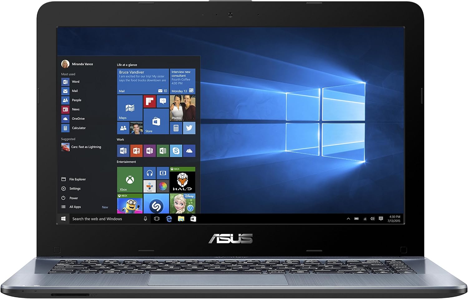 ASUS New 2019 Flagship X441BA - 14" HD AMD A6-9225 up to 3.0GHz, 4GB DDR4 RAM, 500GB HDD, AMD Radeon R4, WiFi, Bluetooth, USB 3.1 Type-C, HDMI, Silver Gradient, Windows 10 Home