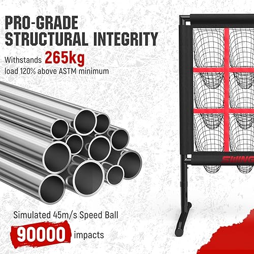 Miniatura 4 de Upgrade 9 Hole Baseball Pitching Net with Strike Zone, Professional 9 Pocket Softball Pitching net, Throwing Target Portable Heavy Duty Practice