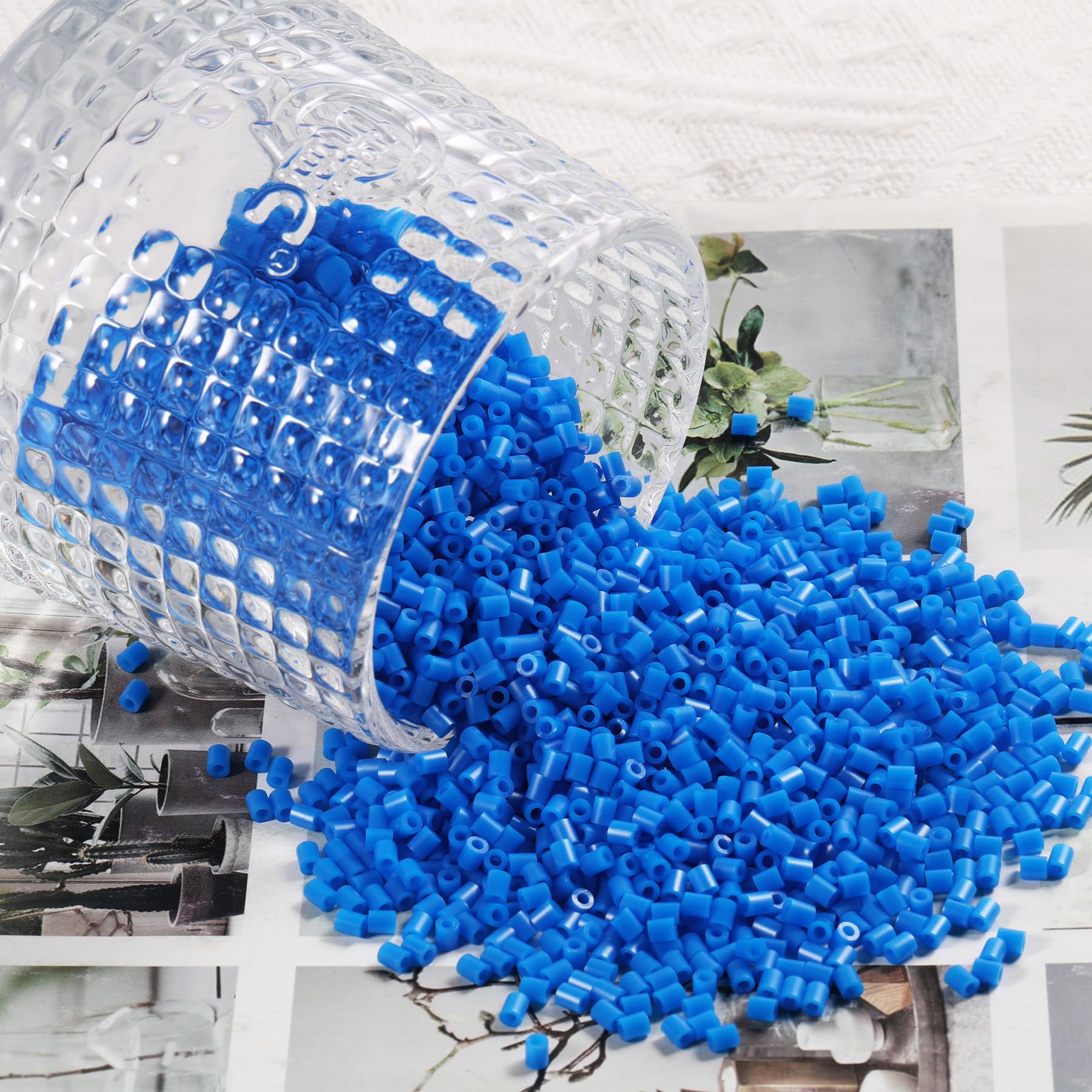 10000Pcs Loose Mini Fuse Beads 2.6mm Bulk Refill Kit Stress Relief Pixel Art 3D Craft Melting Beads for DIY Decor Crafts Creative Handmade Projects (Royal Blue) - Image 3