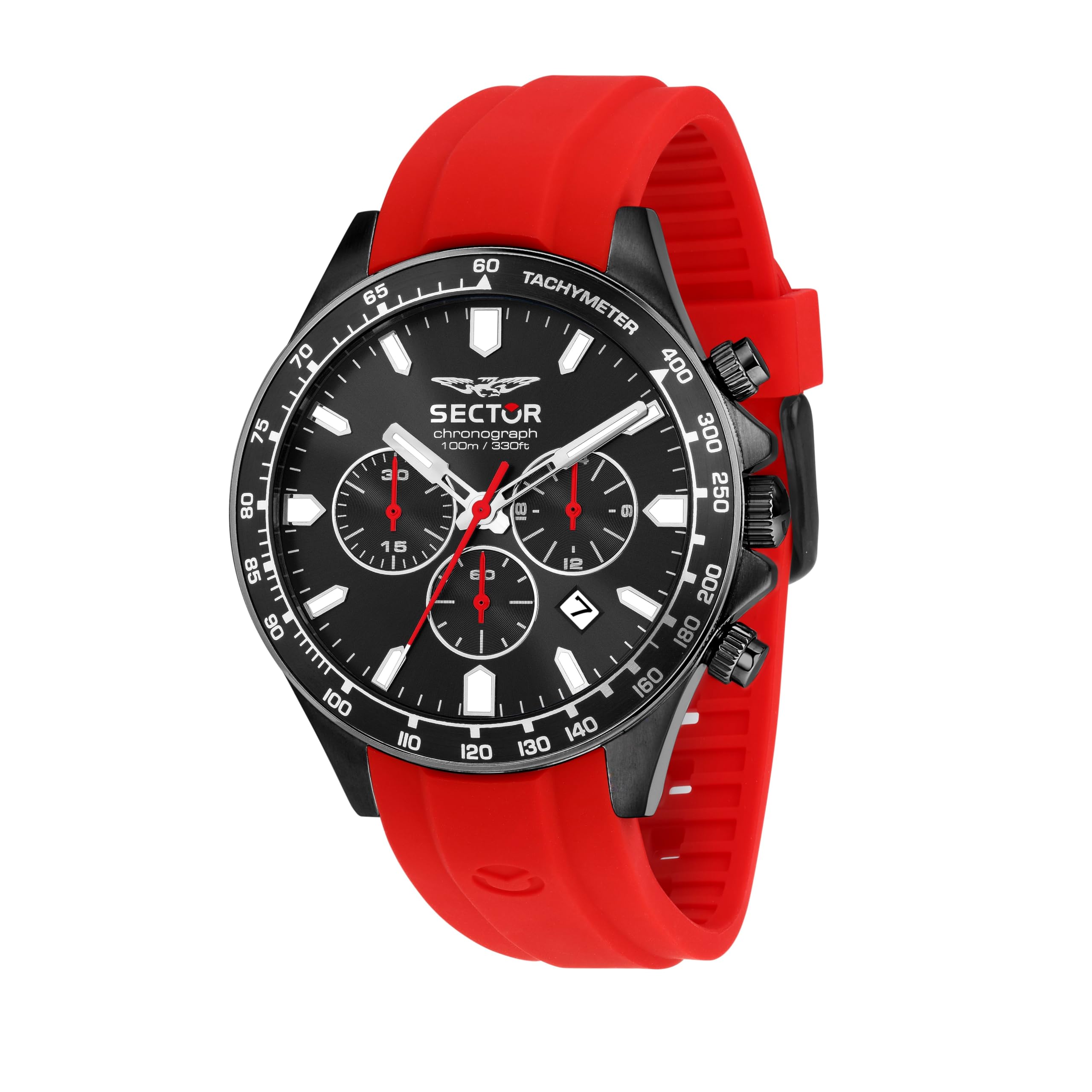 Sector No Limits Orologio Uomo, Cronografo, Analogico, 43 mm, Collezione 230, Cinturino in Silicone