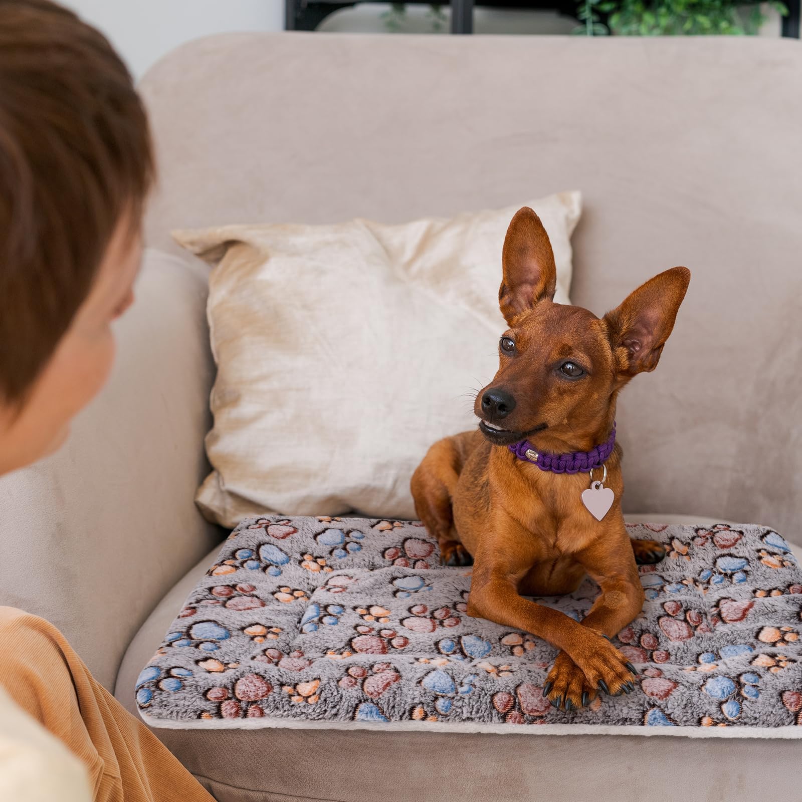 MICOOYO 2Pcs Dog Crate Bed Mattress, Fleece Pet Cushion Bed Mat - Image 2