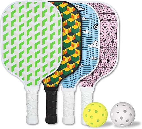 Sonix Juego de 4 palas de pickleball Aprobado por USAPA Juego de pickleball de superficie de fibra de vidrio con 4 paletas, 2 bolas y bolsa