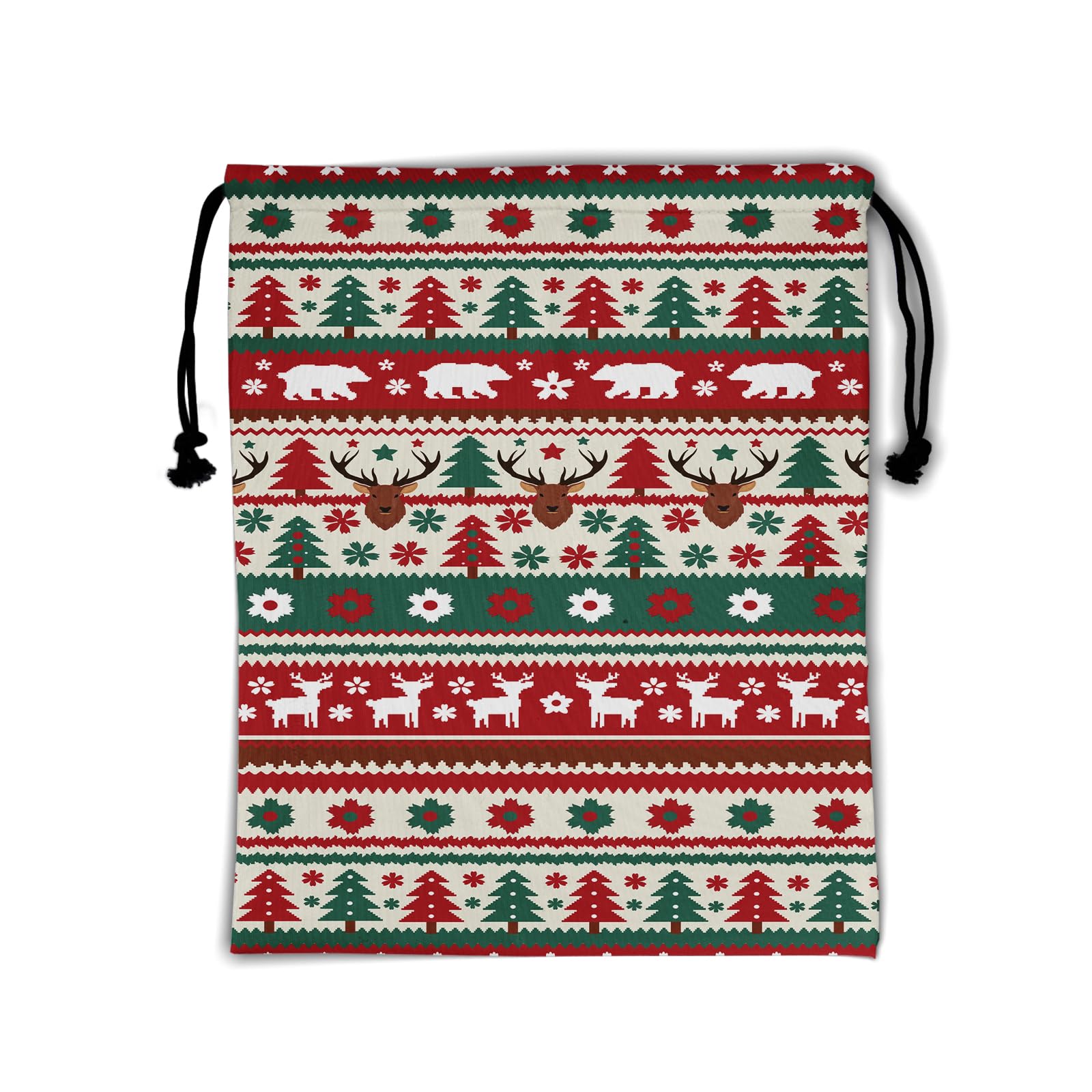 Holiday Deer Gymnastics Grip Bag Pine Tree Decor Adjustable Storage Pouch Bag for Holding