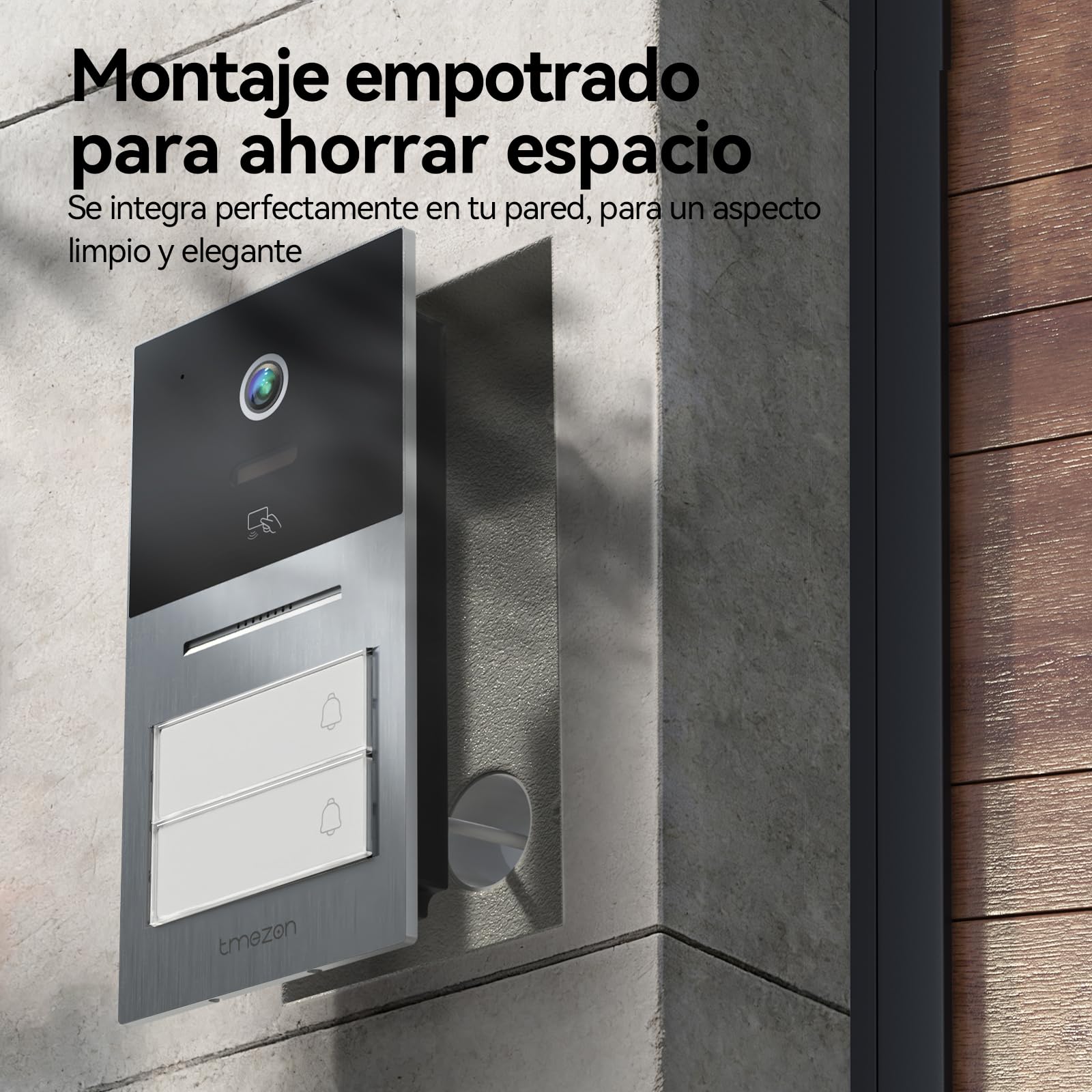 TMEZON Videoportero WiFi 2 Hilos,Sistema de Intercomunicación con 7'' Monitor Táctil a Color,Timbre Metálico de 1080P con Cámara,detección de Movimiento Humano,Desbloqueo en Remoto,para 2 familias