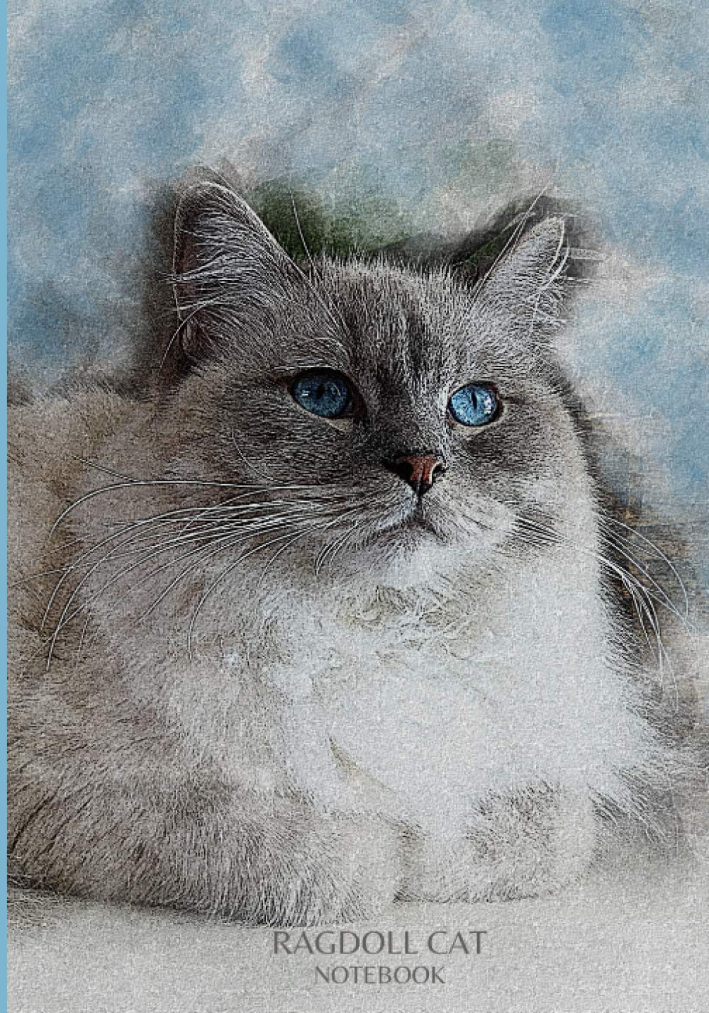 Ragdoll Cat Notebook: Gift Quality Notepad | Journal 7" x 10" 120 illustrated pages all with Gorgeous Watercolour Ragdoll Cat Design as cover | Blank Lined