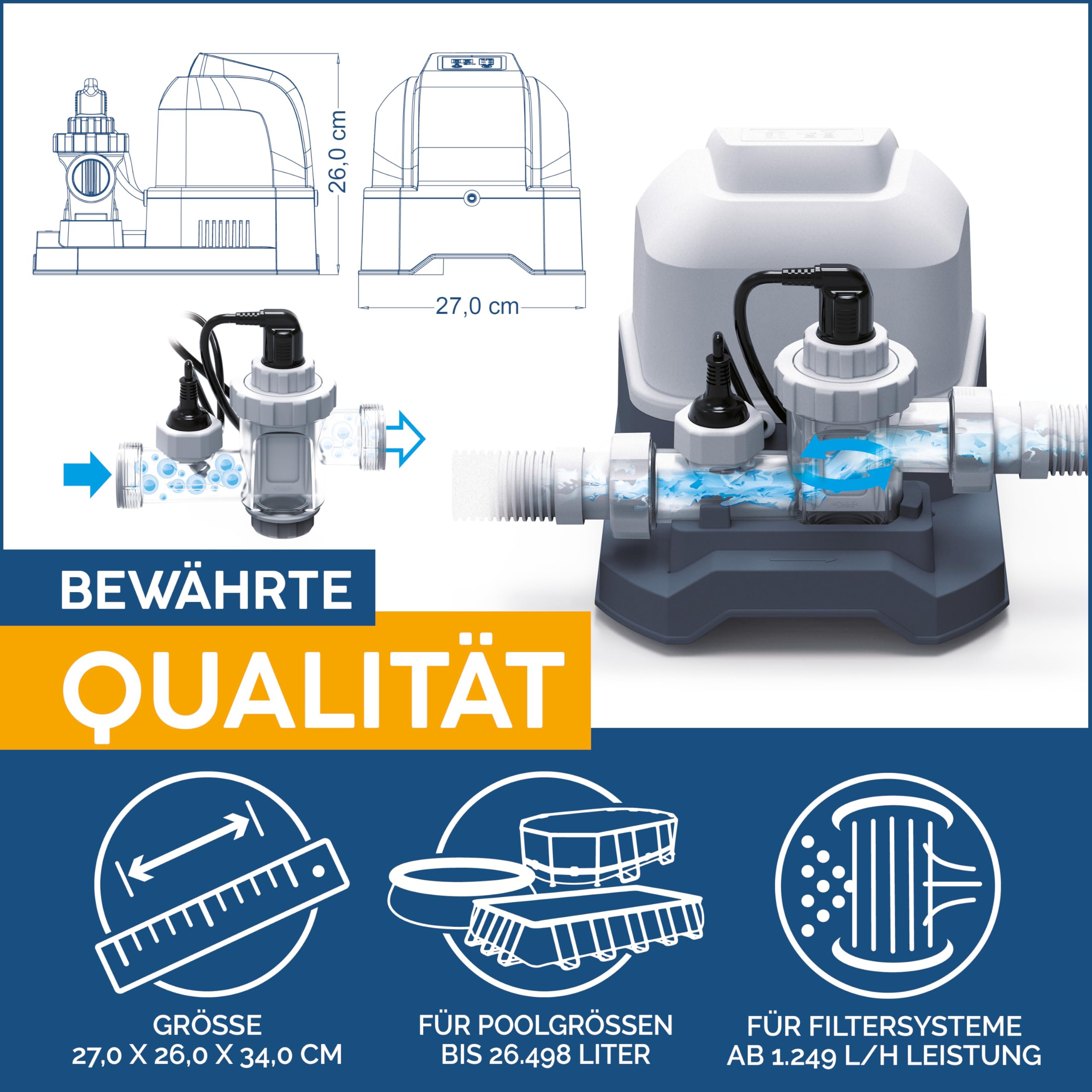 Bestway Salzwasser-Chlorinator Hydrogenic 6 g/h