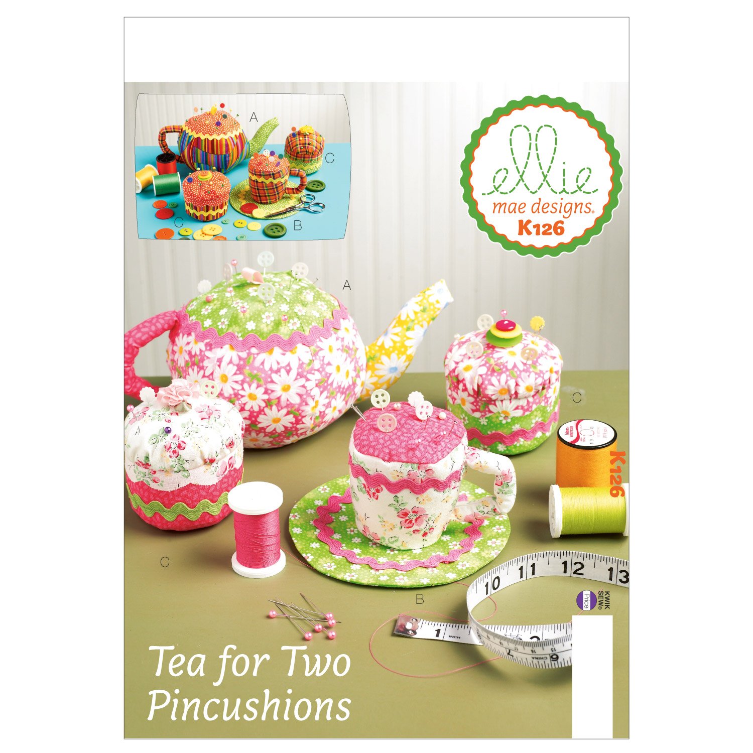 KWIK-SEW PATTERNSK0126 Pin Cushions Sewing Template, One Size