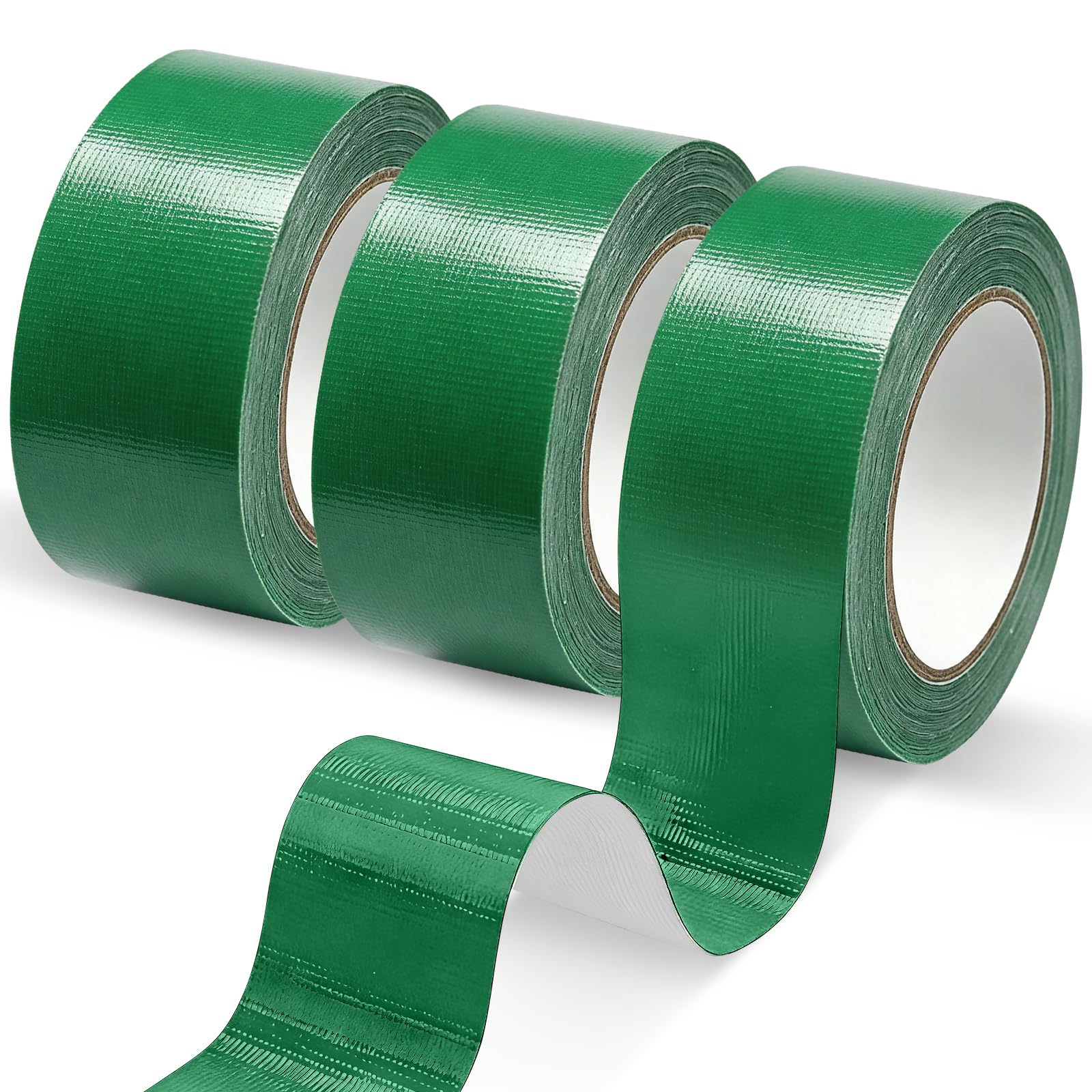 Gudui Green Duct Tape 50mm x 40m 3 Rolls Heavy Duty Strong Gaffer Tape Waterproof No Residue Cloth Tape for Garden Repairs Sealing and DIY