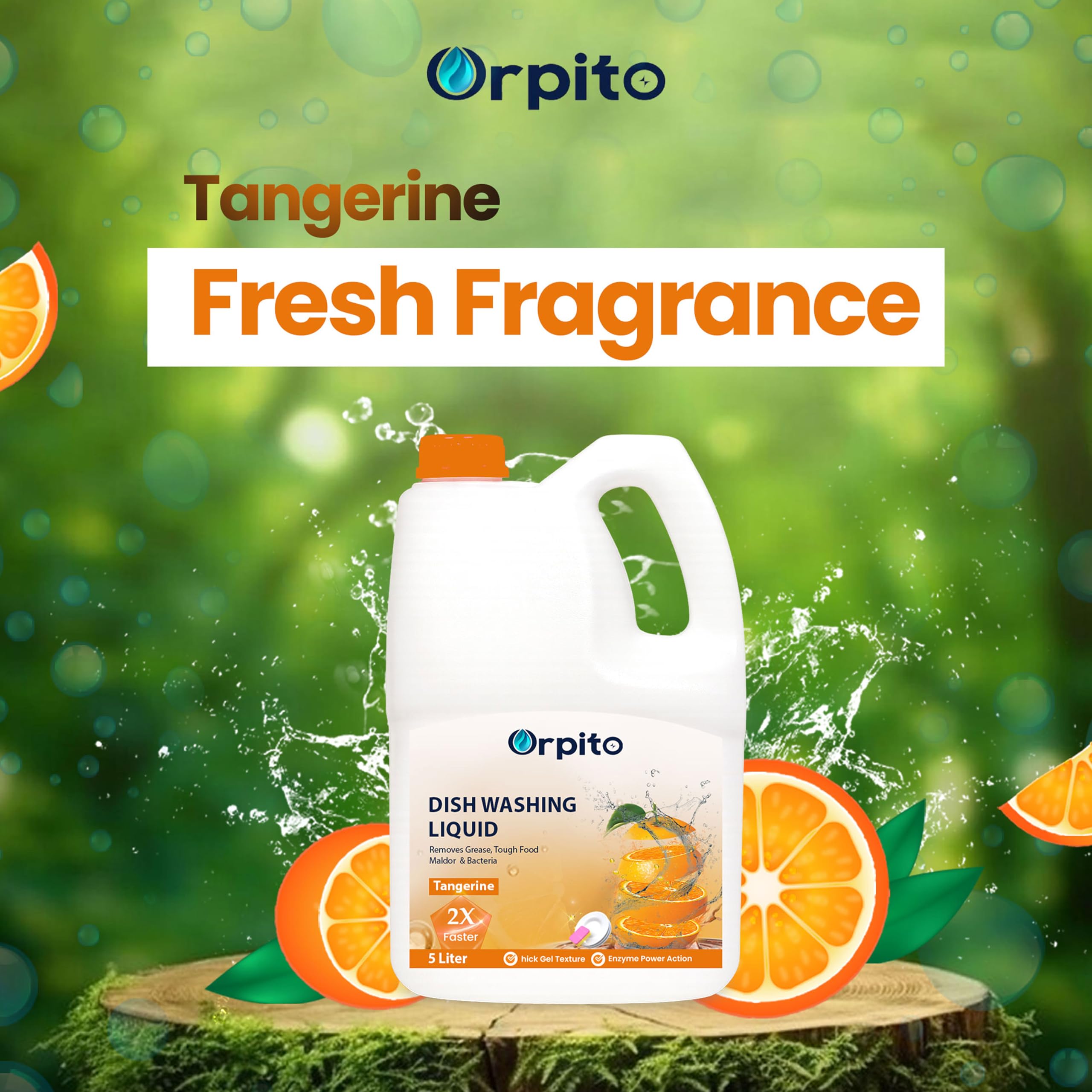 ORPITO Dishwash Gel Yellow Lemon & active salt, Refreshing, Antibacterial, Leaves no residue,Fast Cleaner for all types of Utensils, Dishwasher Liquid, Refill Can (5L) (1, SQUARE GREEN) 2