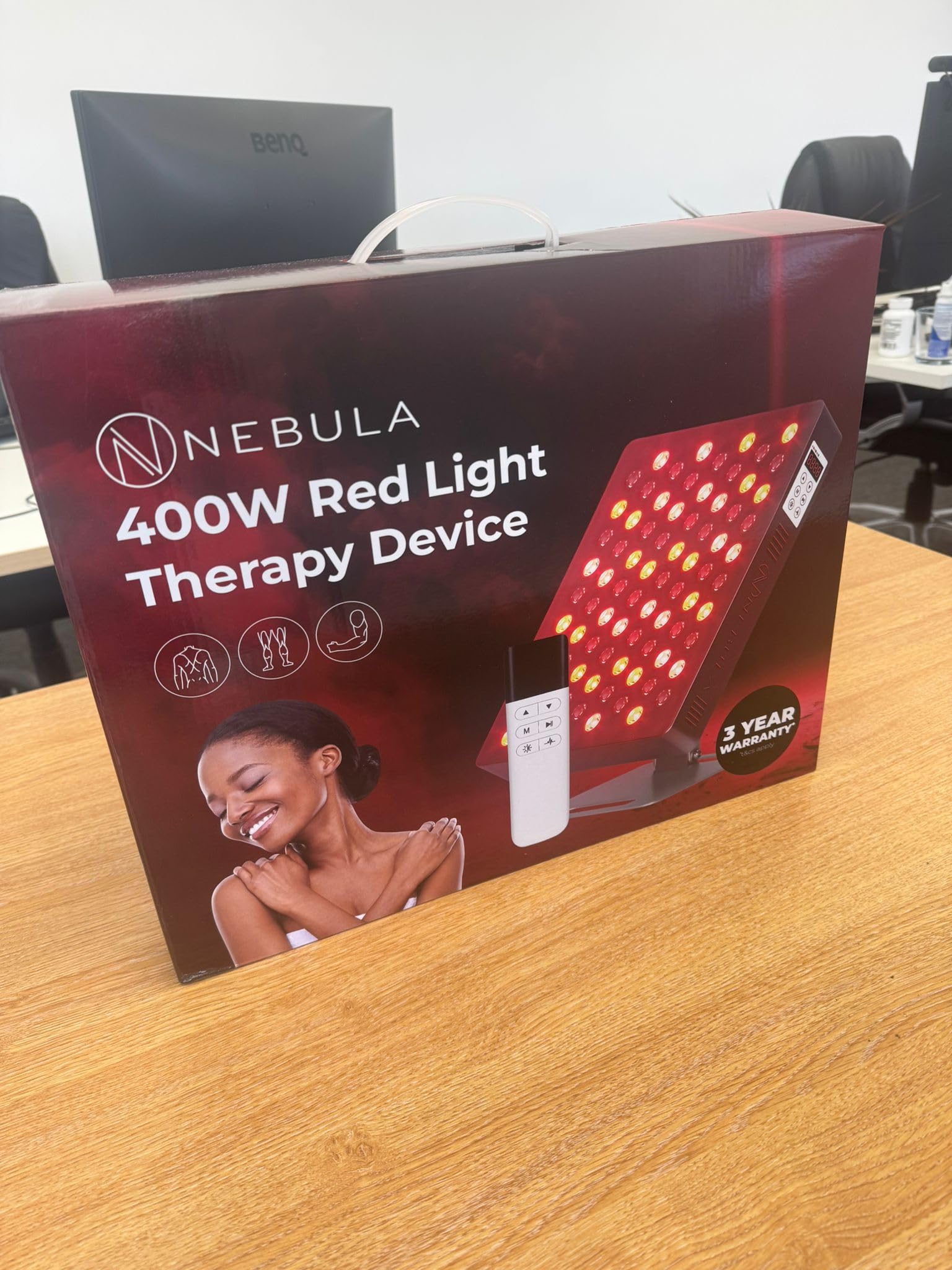 Nebula Dispositivo De Fototerapia 400W En Rojo Platino E Infrarrojo Cercano: Brazo De Escritorio Ajustable, 80 LED De Alta Intensidad Con Doble Pico De Longitud De Onda De 630nm A 850nm