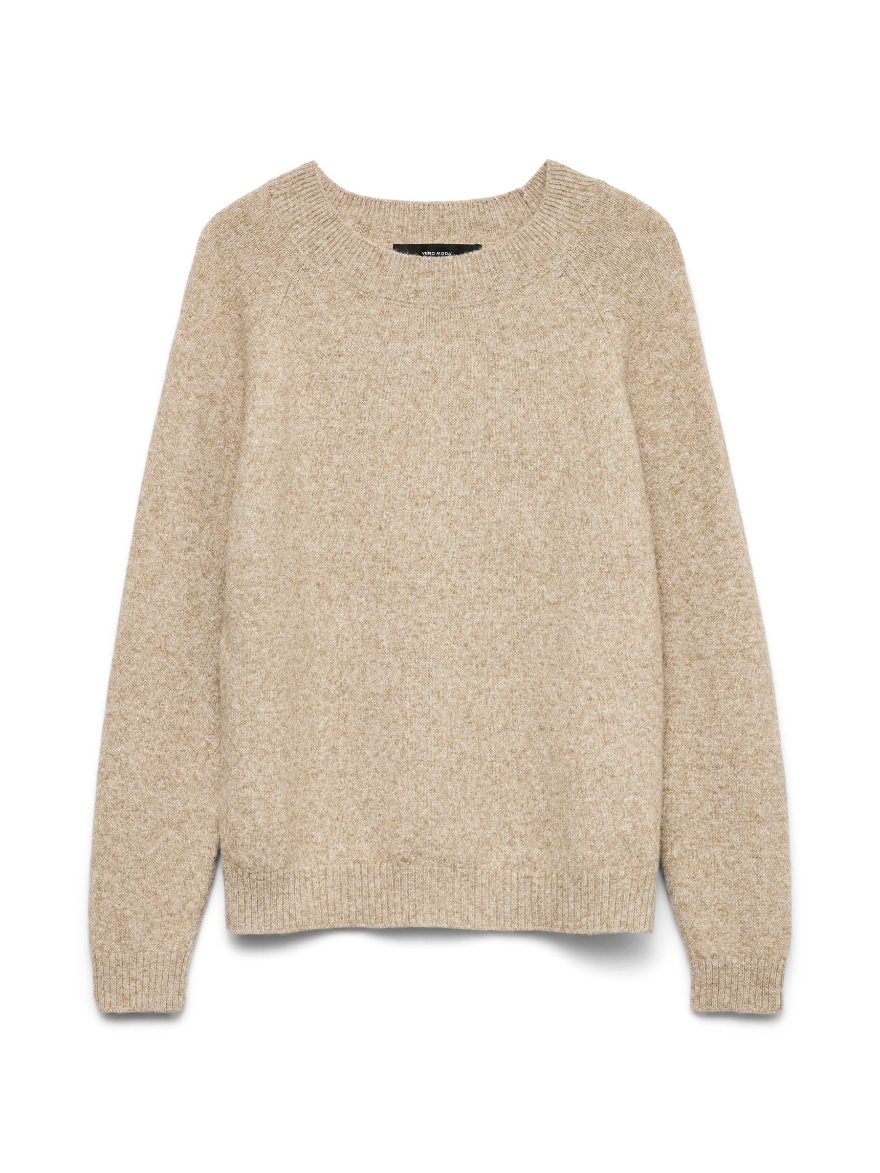Vero Moda Women's Sepia Tint/Detail: Melange Vmdoffy Ls O-Neck Blouse Ga Noos Sweater, Xl