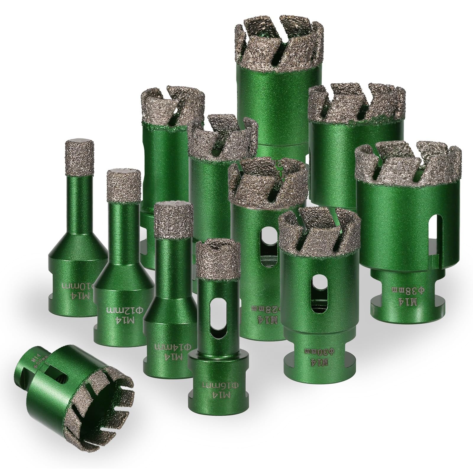 Punta per piastrelle a secco 16 mm attacco filettato M14 sega a tazza per marmo granito porcellana cemento