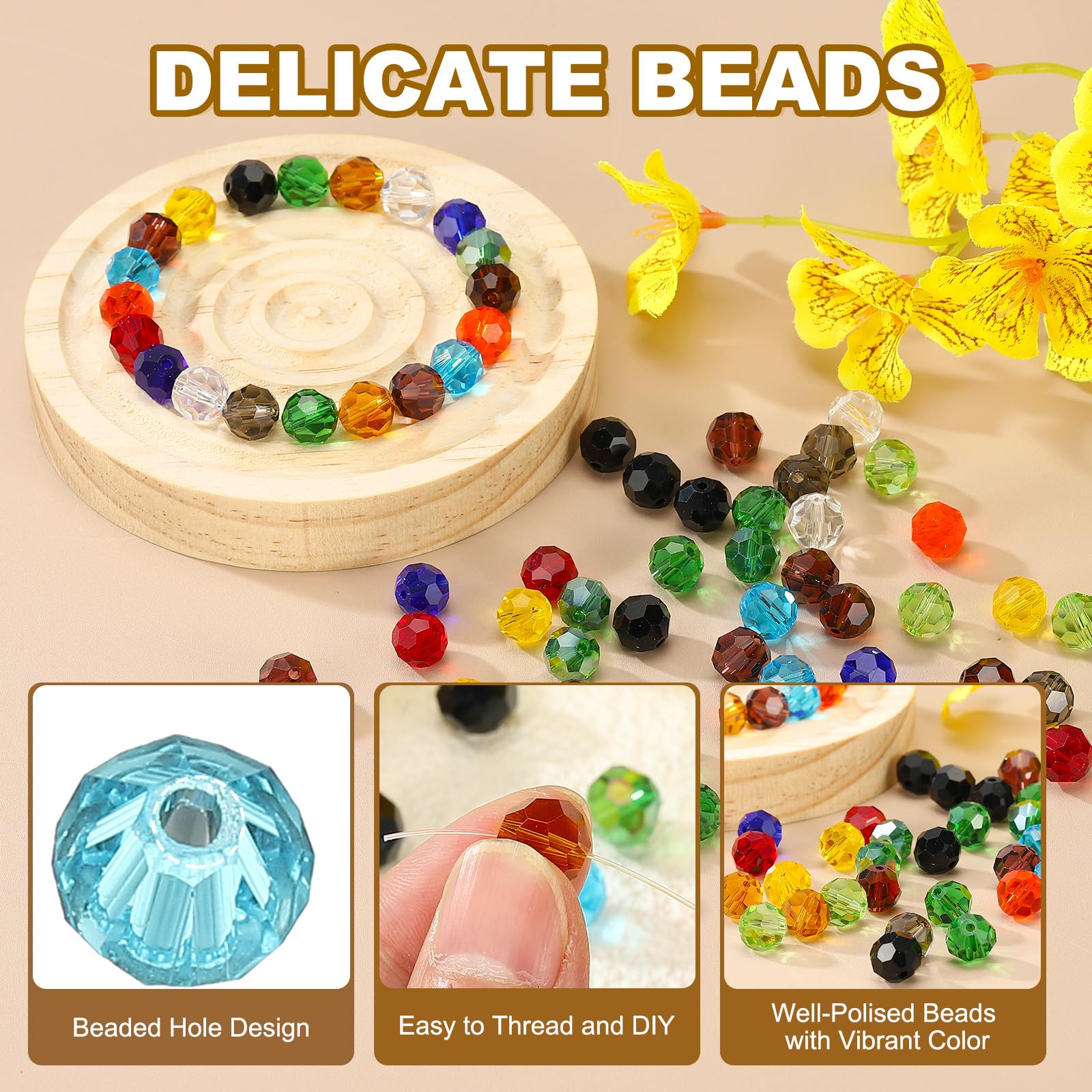 PATIKIL 6mm Bicone Crystal Beads - Image 3