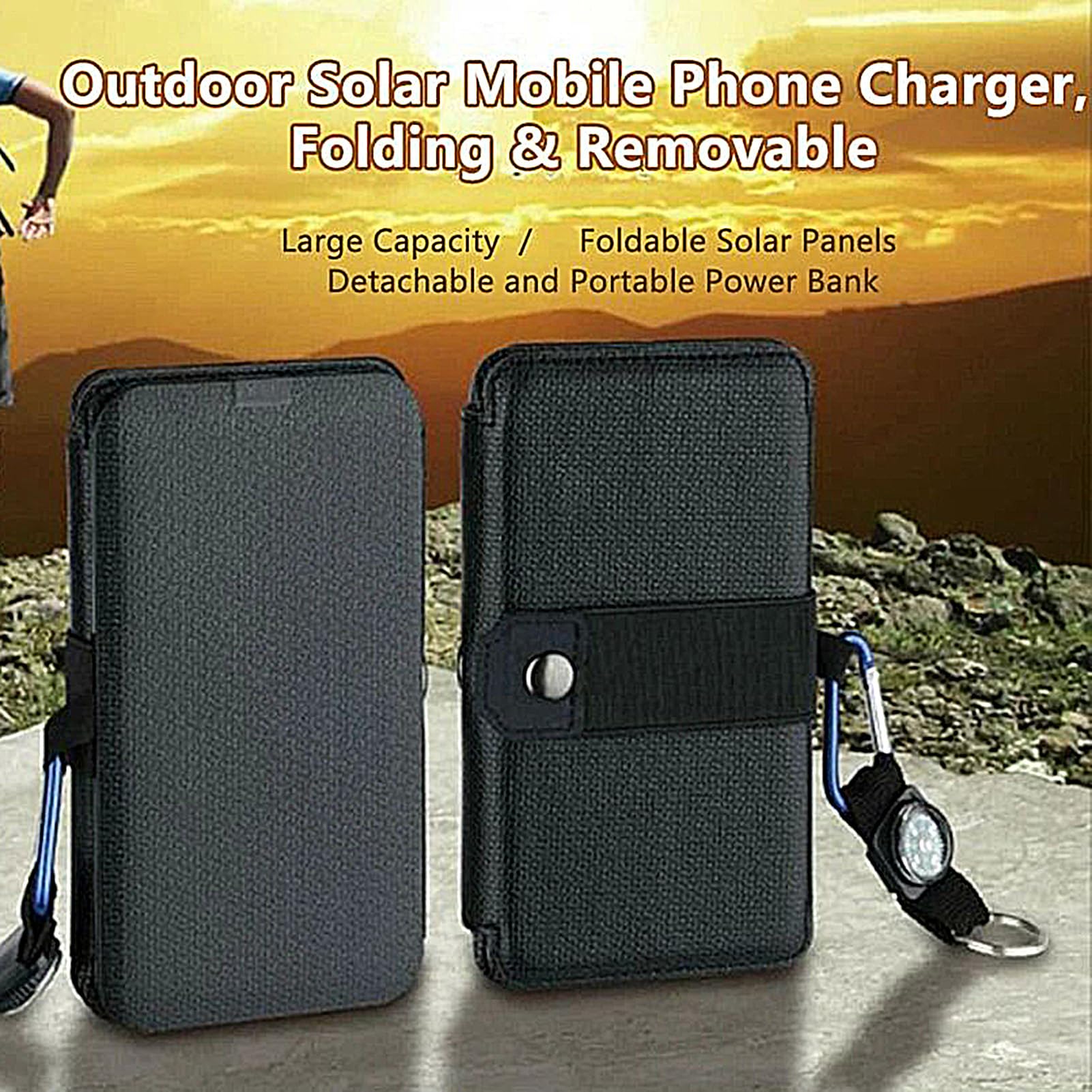 Chargeur solaire portable imperméable pour téléphone