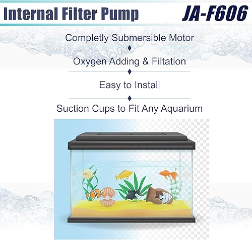 Miniatura 4 de Aqua Dream Bomba sumergible de 475 GPH (1800LH, 25W) Bomba de agua interna silenciosa para acuario con 3 en 1 con función de filtro de circulación,