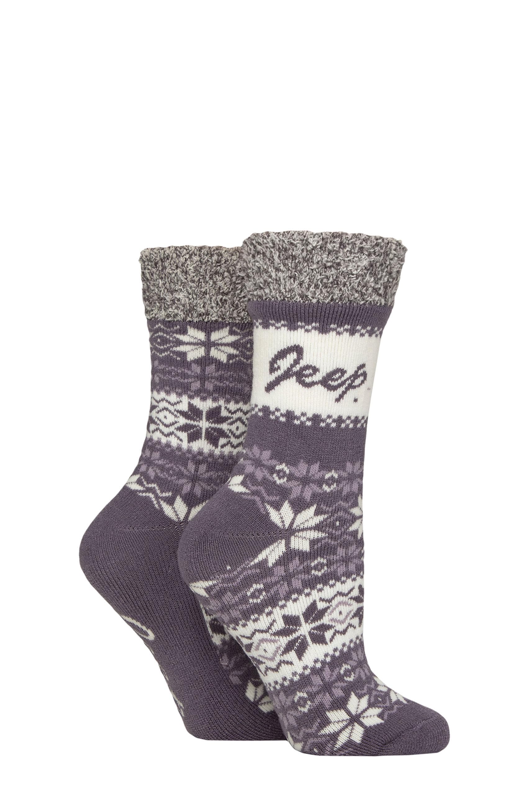 Jeep Women's Boot Socks - 2 Pair - Lilac - Size 4-8